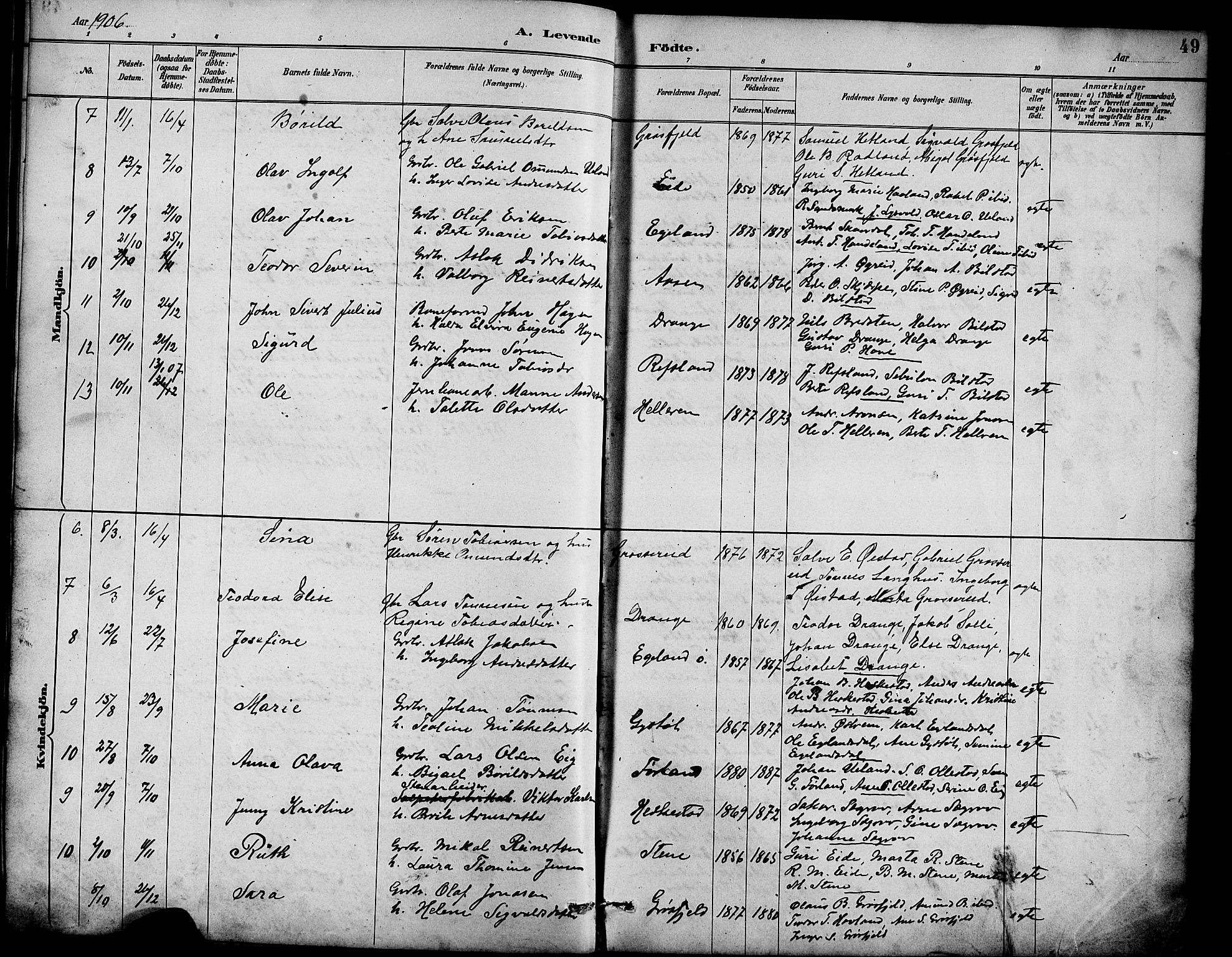 Lund sokneprestkontor, AV/SAST-A-101809/S07/L0007: Klokkerbok nr. B 7, 1890-1925, s. 49