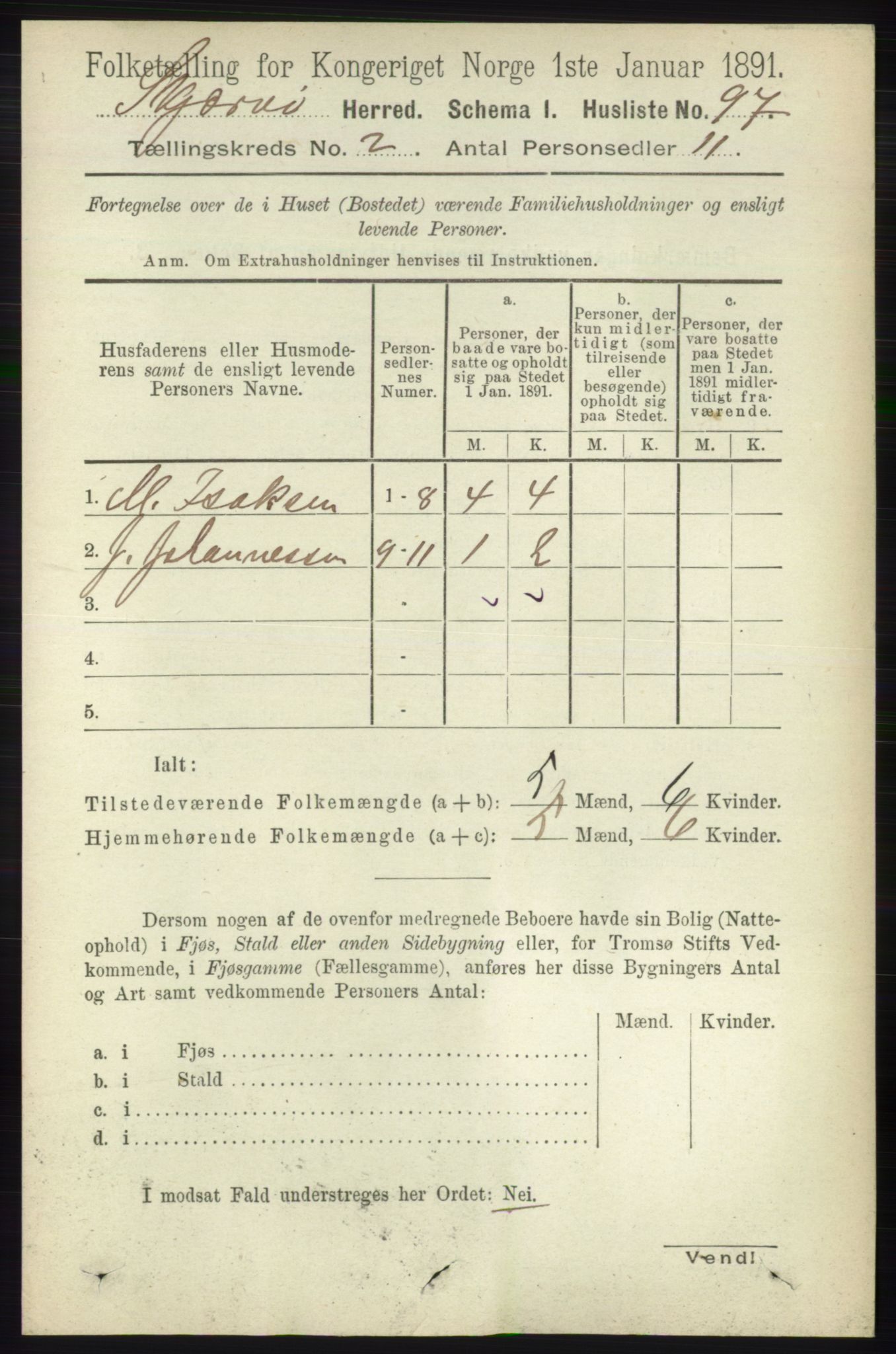 RA, Folketelling 1891 for 1941 Skjervøy herred, 1891, s. 1014