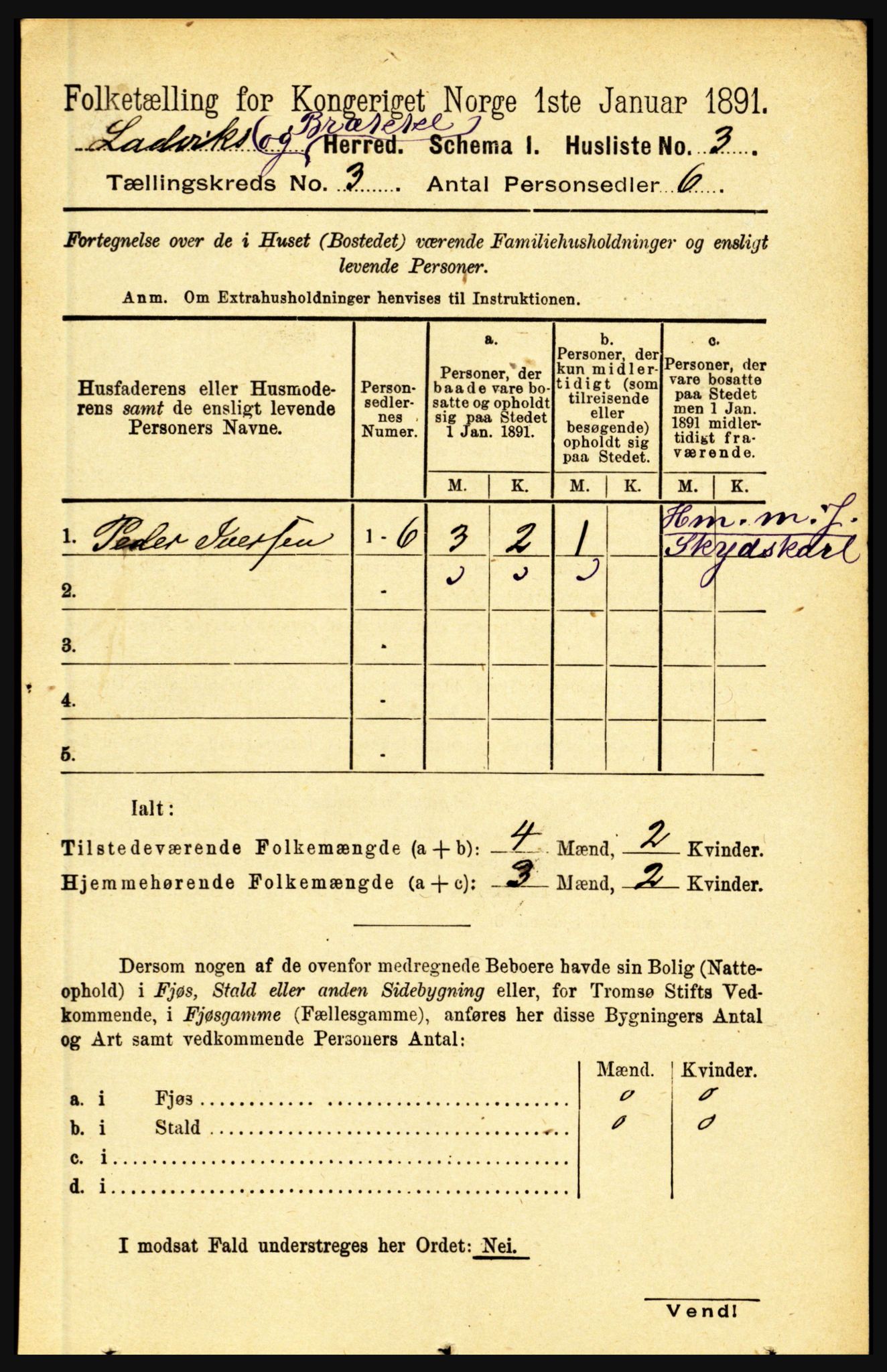 RA, Folketelling 1891 for 1415 Lavik og Brekke herred, 1891, s. 456