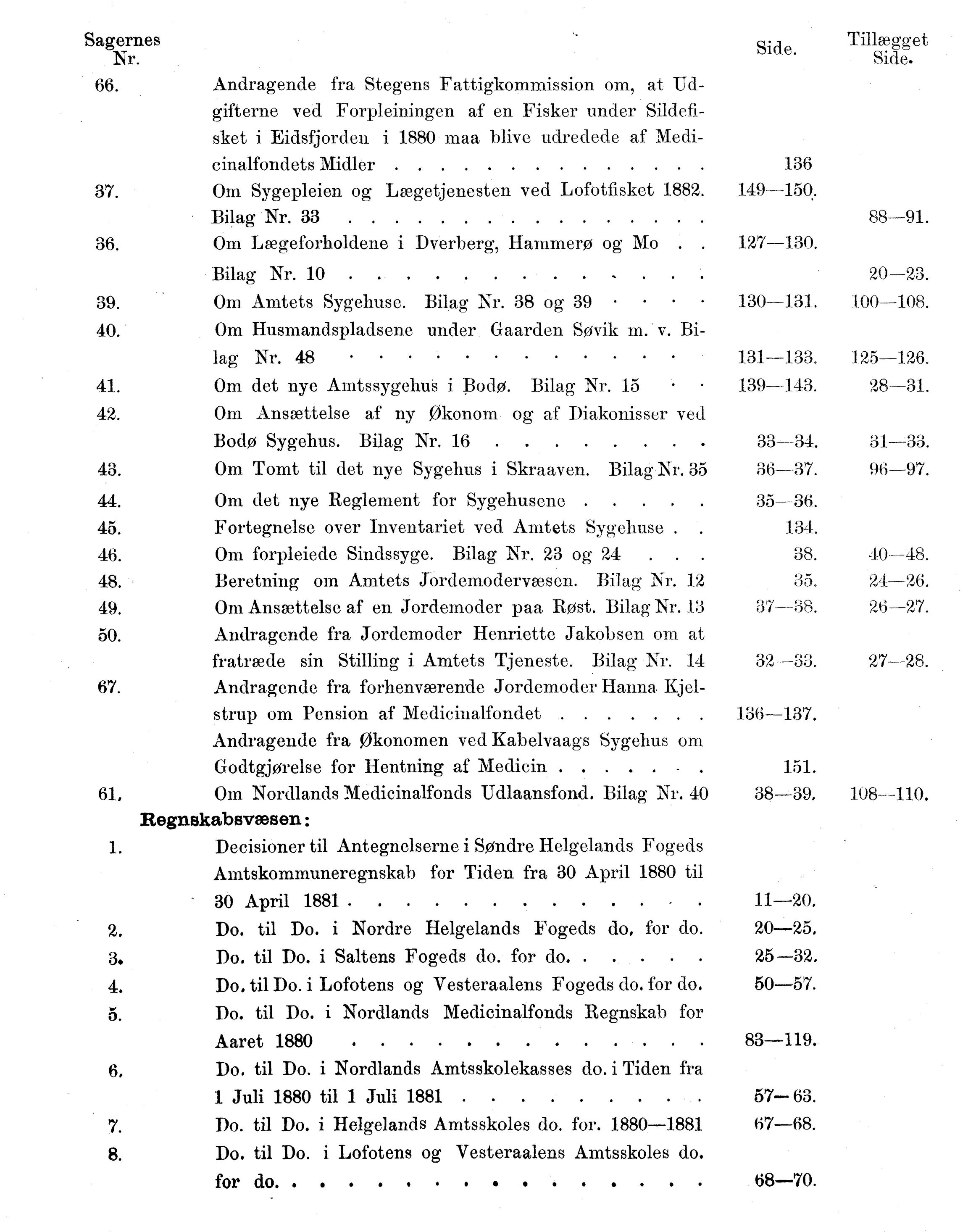 Nordland Fylkeskommune. Fylkestinget, AIN/NFK-17/176/A/Ac/L0014: Fylkestingsforhandlinger 1881-1885, 1881-1885