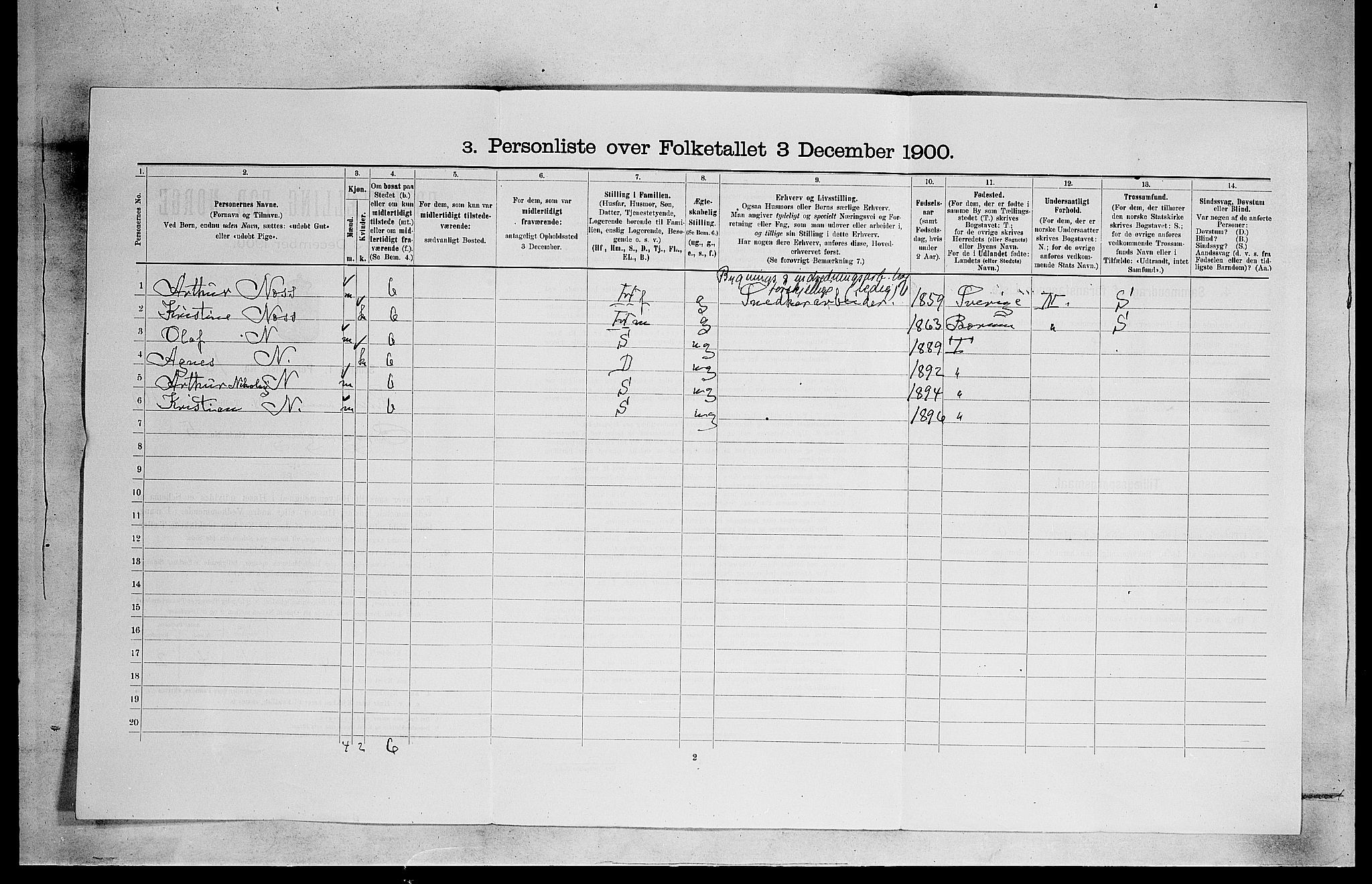 SAO, Folketelling 1900 for 0301 Kristiania kjøpstad, 1900, s. 9470