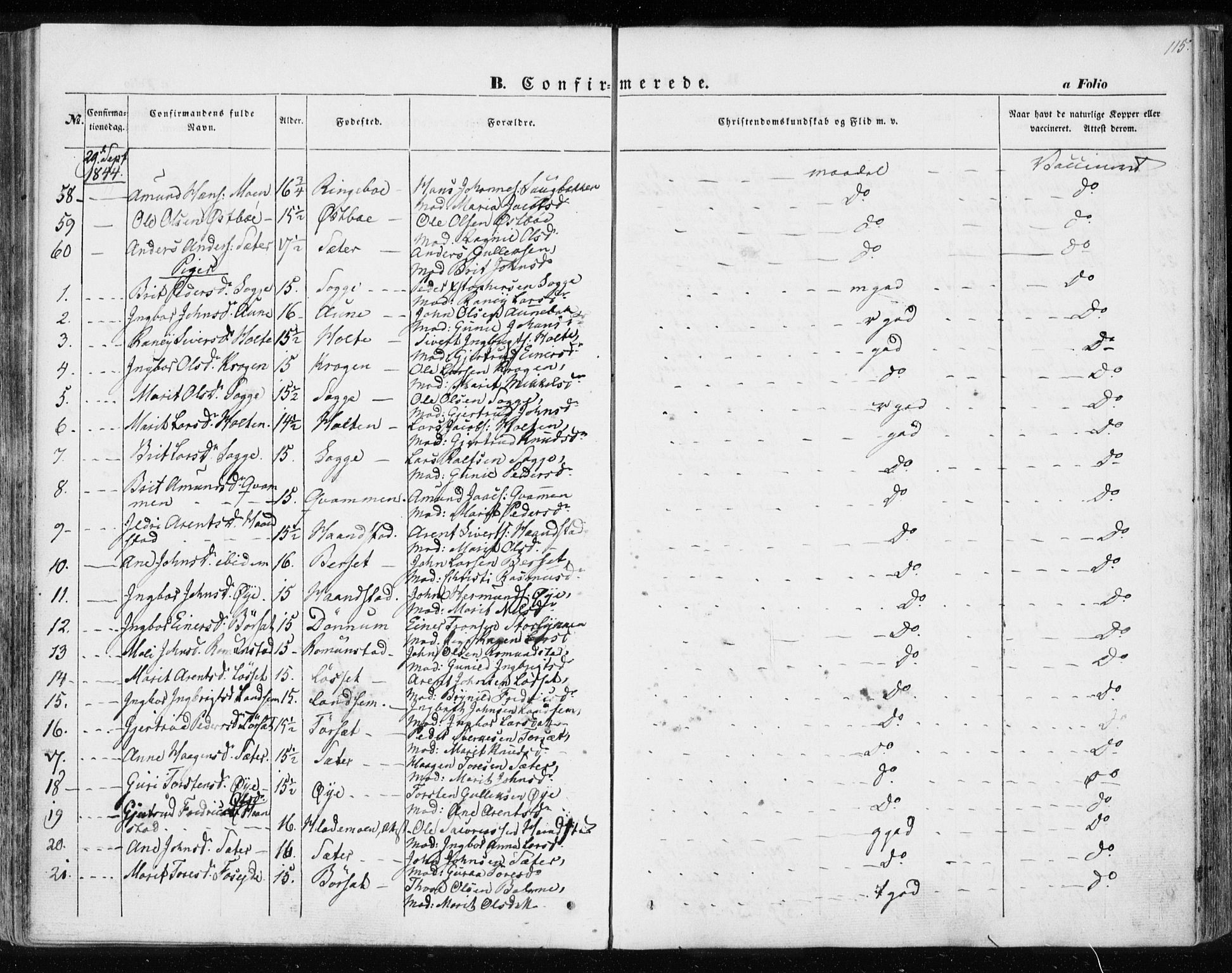 Ministerialprotokoller, klokkerbøker og fødselsregistre - Møre og Romsdal, AV/SAT-A-1454/595/L1043: Ministerialbok nr. 595A05, 1843-1851, s. 115