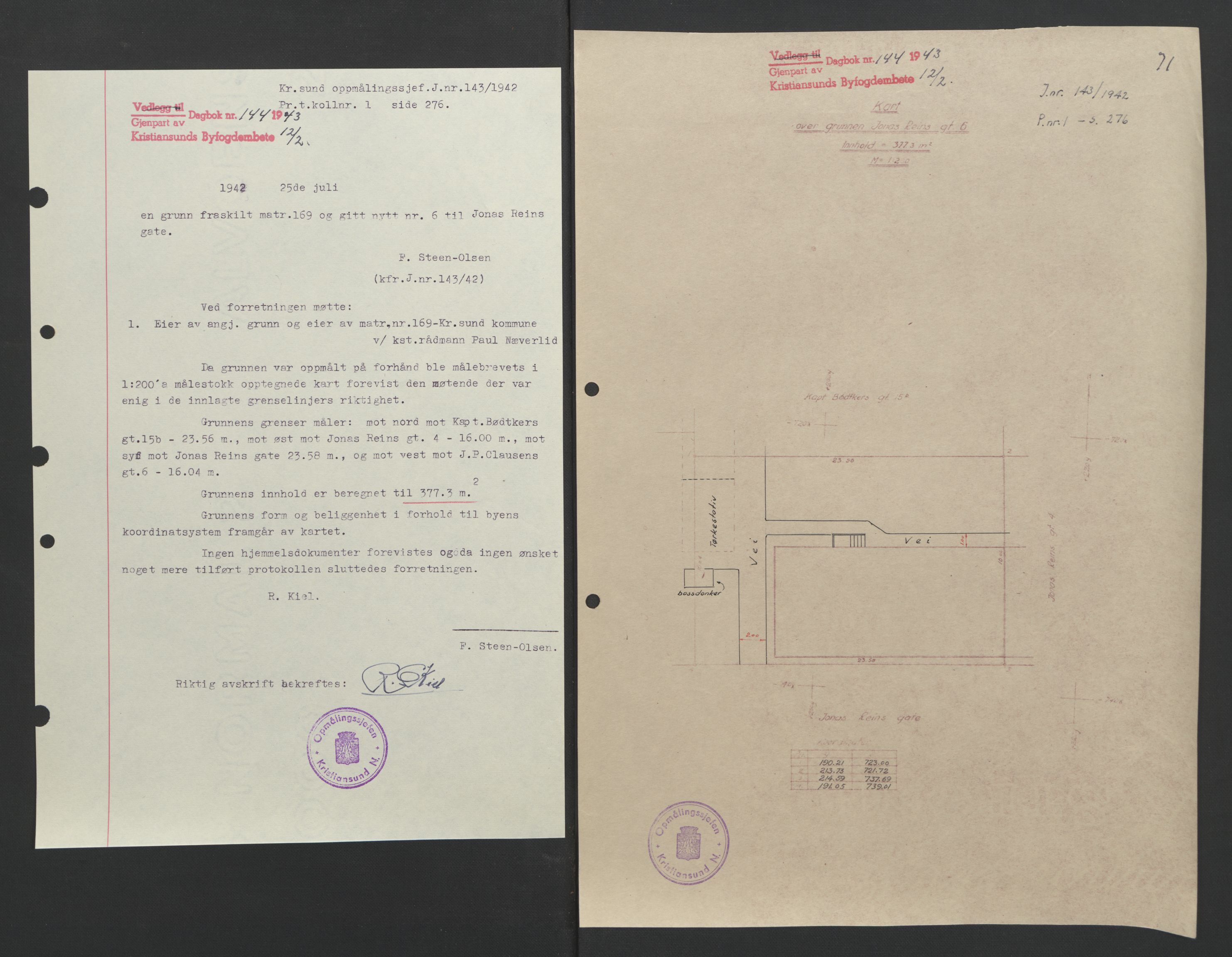 Kristiansund byfogd, AV/SAT-A-4587/A/27: Pantebok nr. 37, 1942-1945, Dagboknr: 144/1943