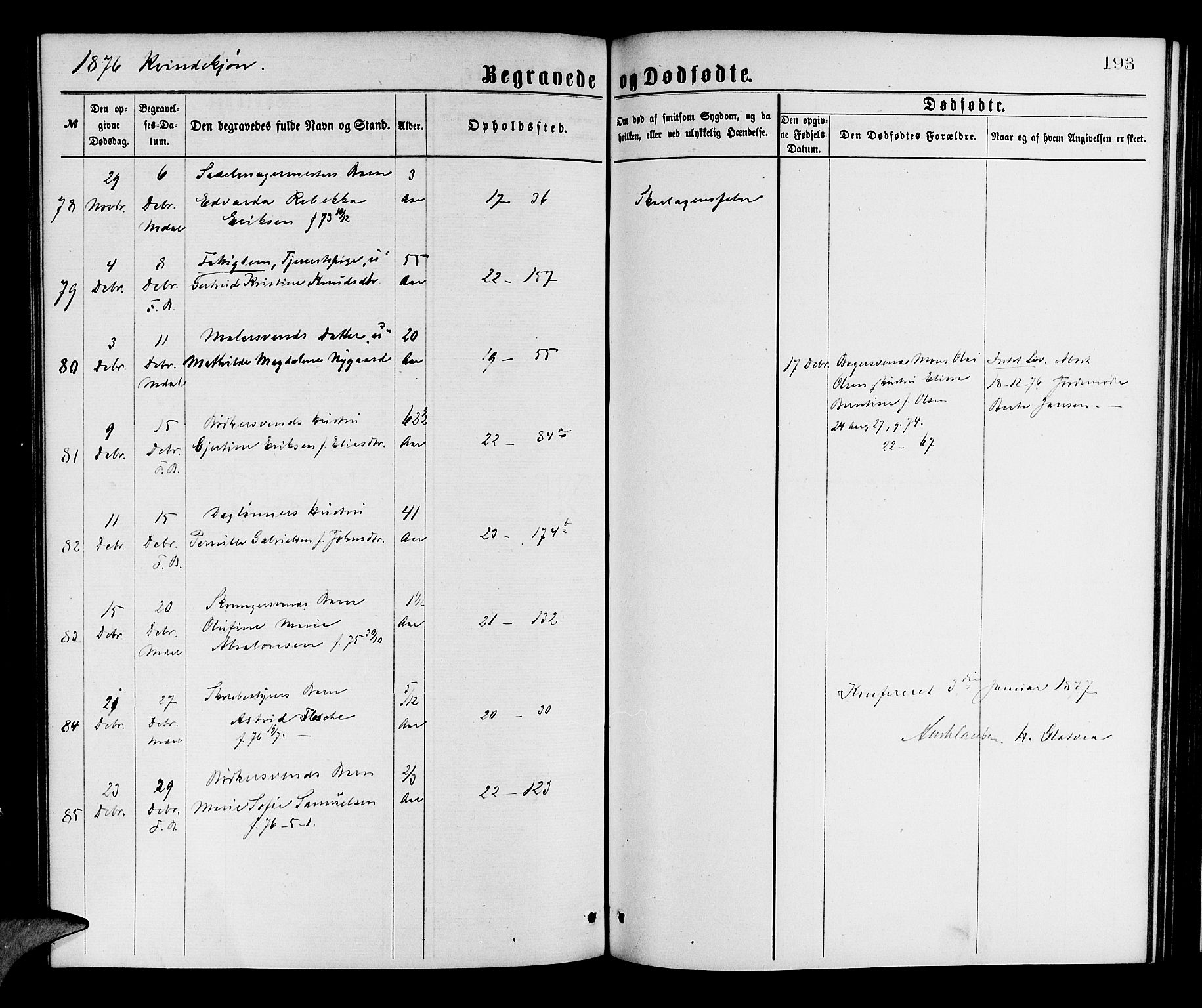 Korskirken sokneprestembete, AV/SAB-A-76101/H/Hab: Klokkerbok nr. E 3, 1871-1883, s. 193