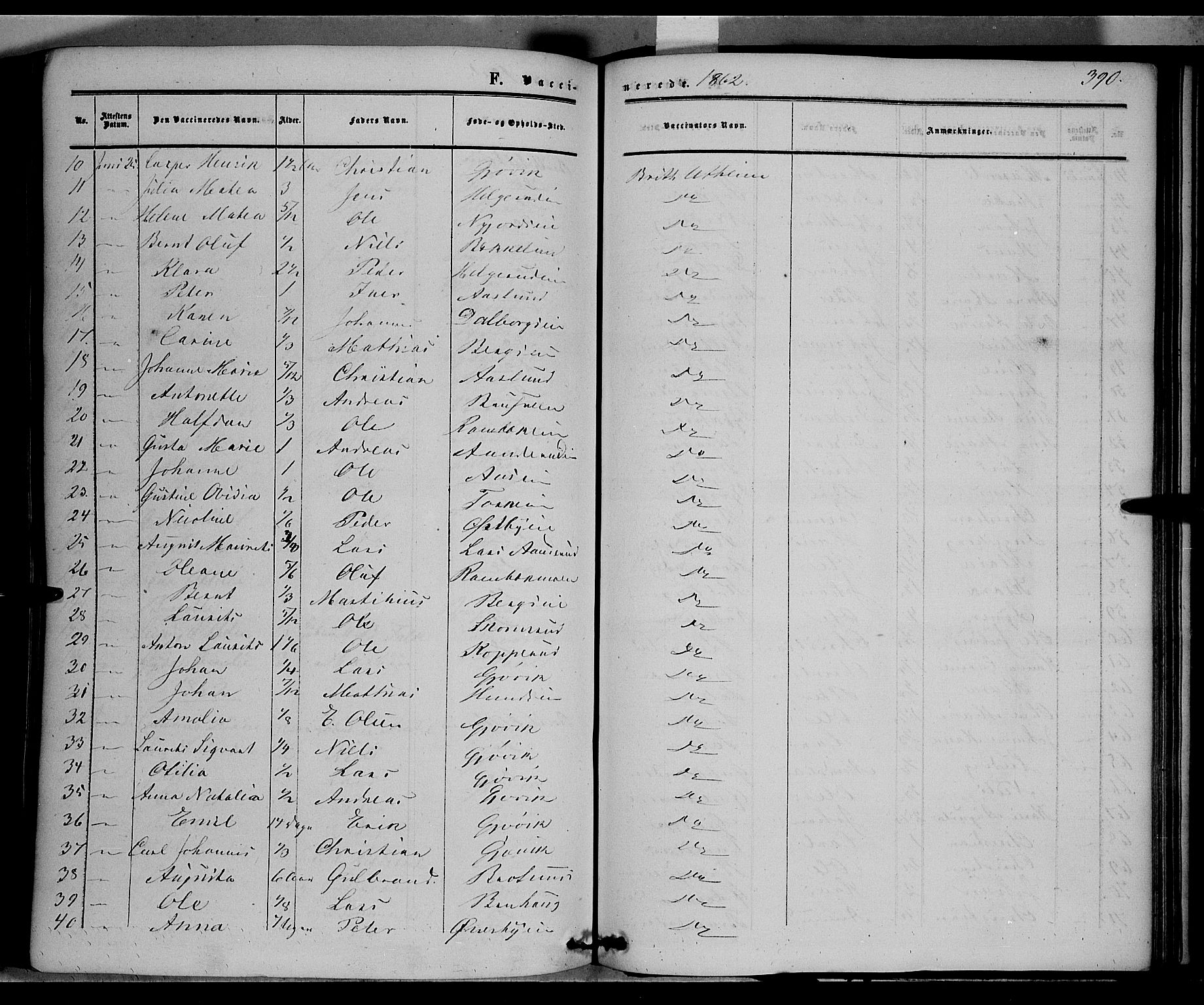 Vardal prestekontor, AV/SAH-PREST-100/H/Ha/Haa/L0006: Ministerialbok nr. 6, 1854-1866, s. 390