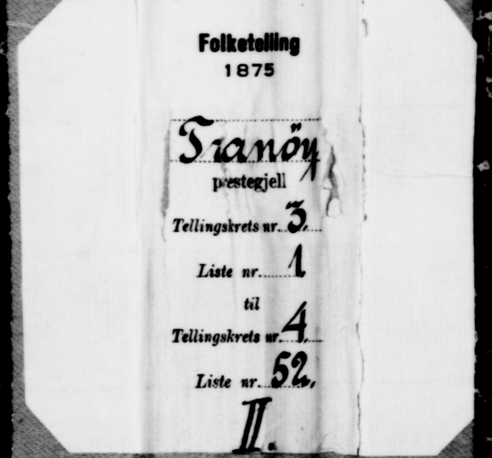 SATØ, Folketelling 1875 for 1927P Tranøy prestegjeld, 1875