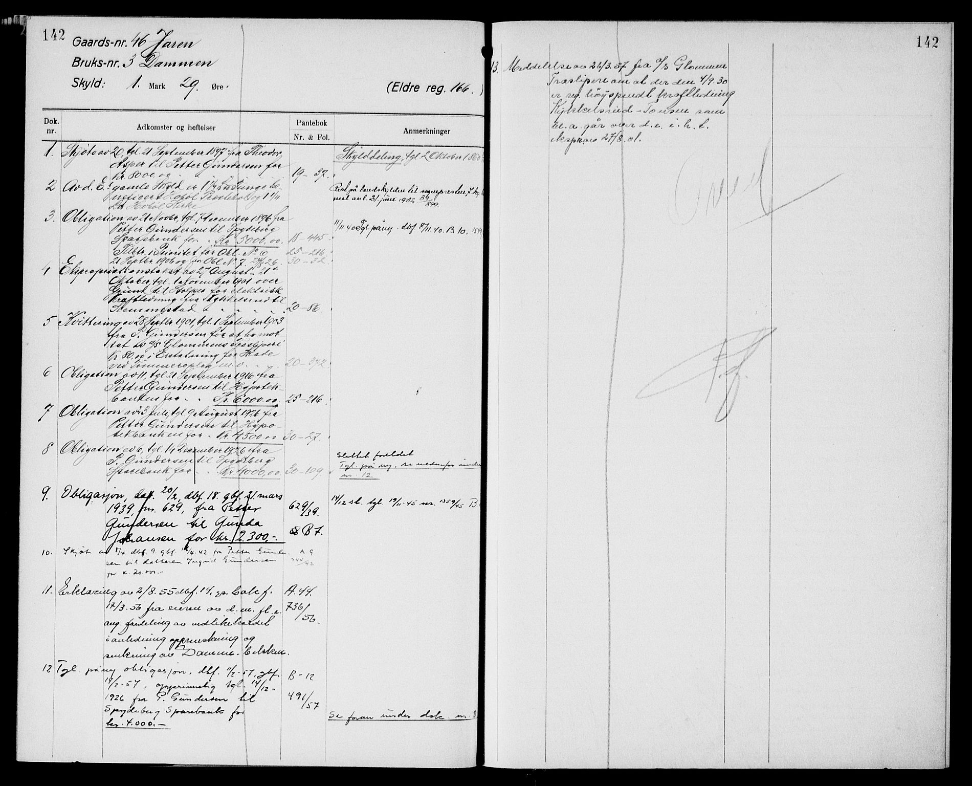 Moss sorenskriveri, SAO/A-10168: Panteregister nr. X 2, 1733-1961, s. 142