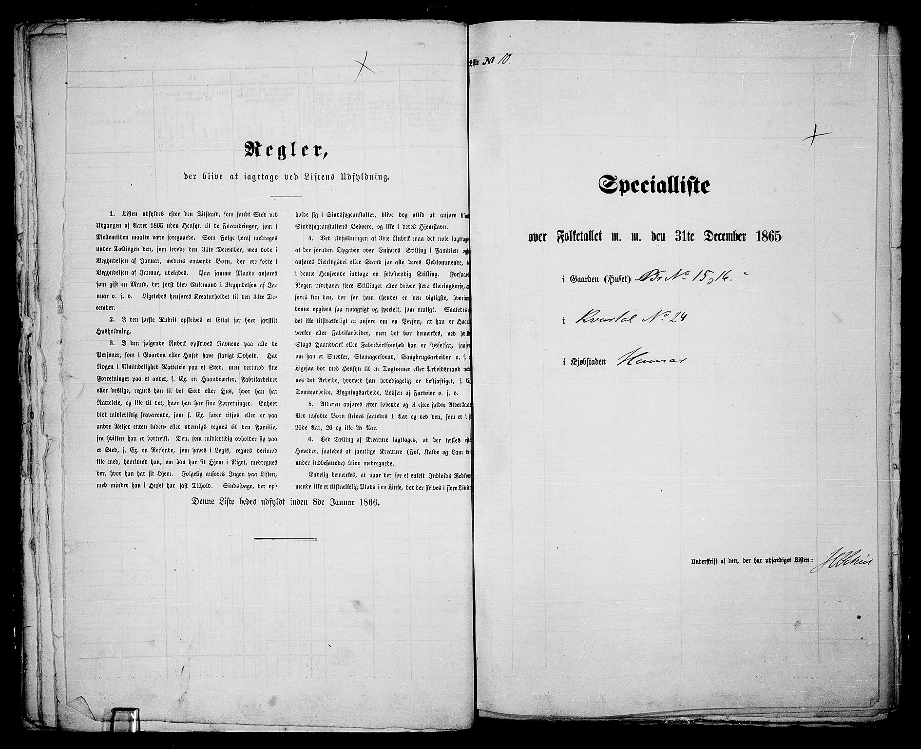 RA, Folketelling 1865 for 0401B Vang prestegjeld, Hamar kjøpstad, 1865, s. 27