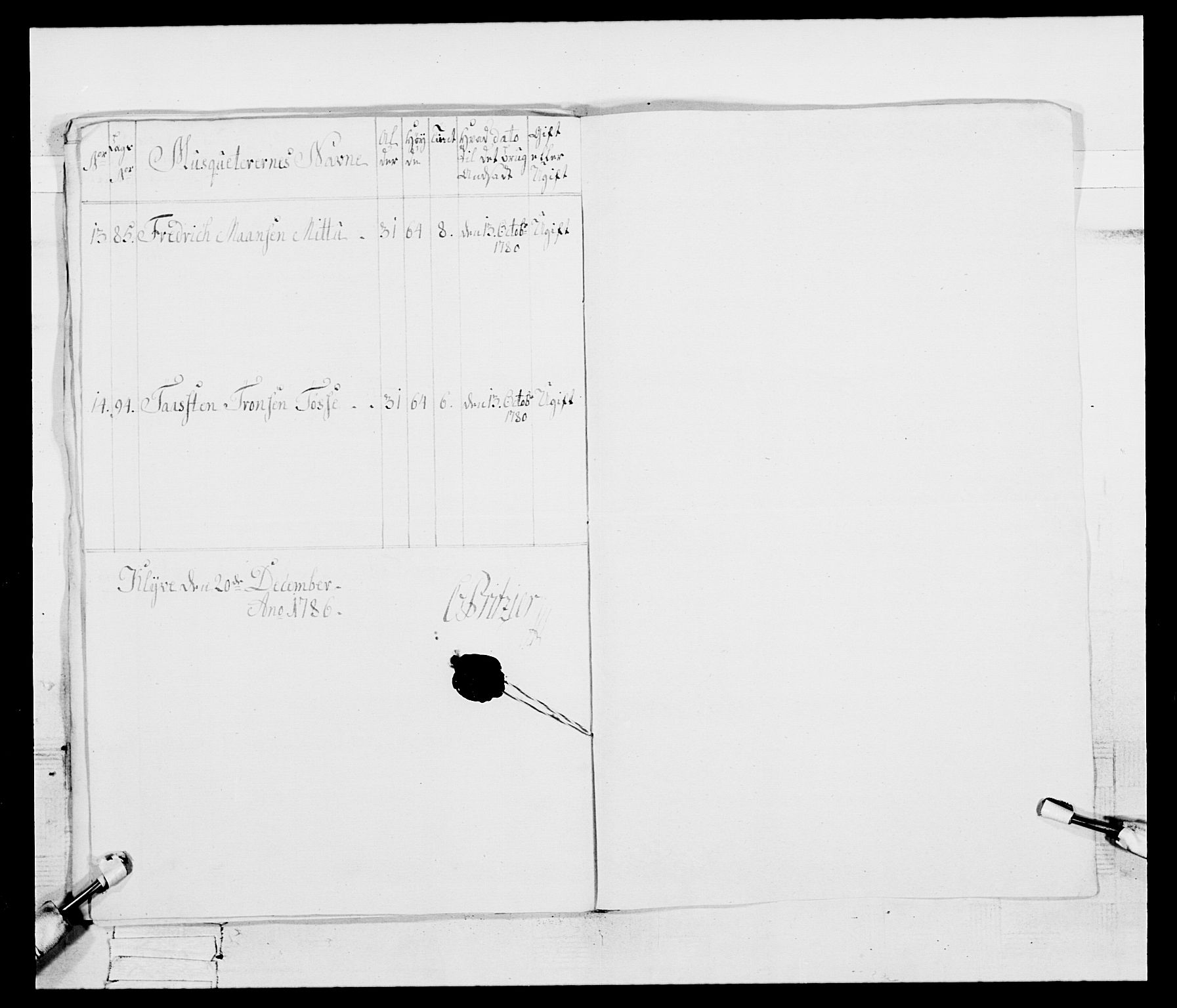 Generalitets- og kommissariatskollegiet, Det kongelige norske kommissariatskollegium, RA/EA-5420/E/Eh/L0095: 2. Bergenhusiske nasjonale infanteriregiment, 1780-1787, s. 476