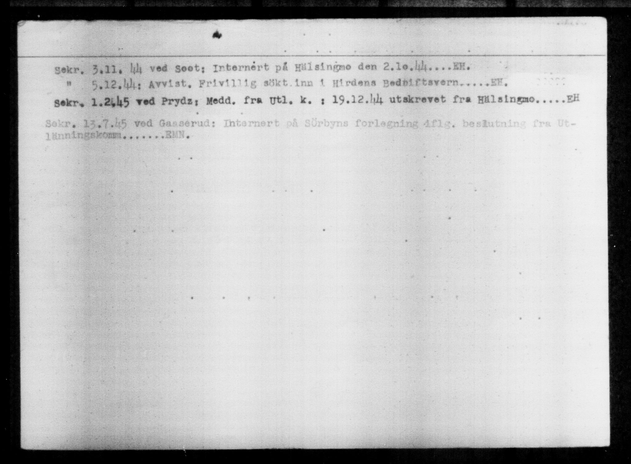 Utenriksstasjonene, Legasjonen i Stockholm, Flyktningkontoret, AV/RA-S-6753/V/Va/L0013: Kjesäterkartoteket, flyktninger med registreringsnr. 31500-34731, 1940-1945, s. 2181