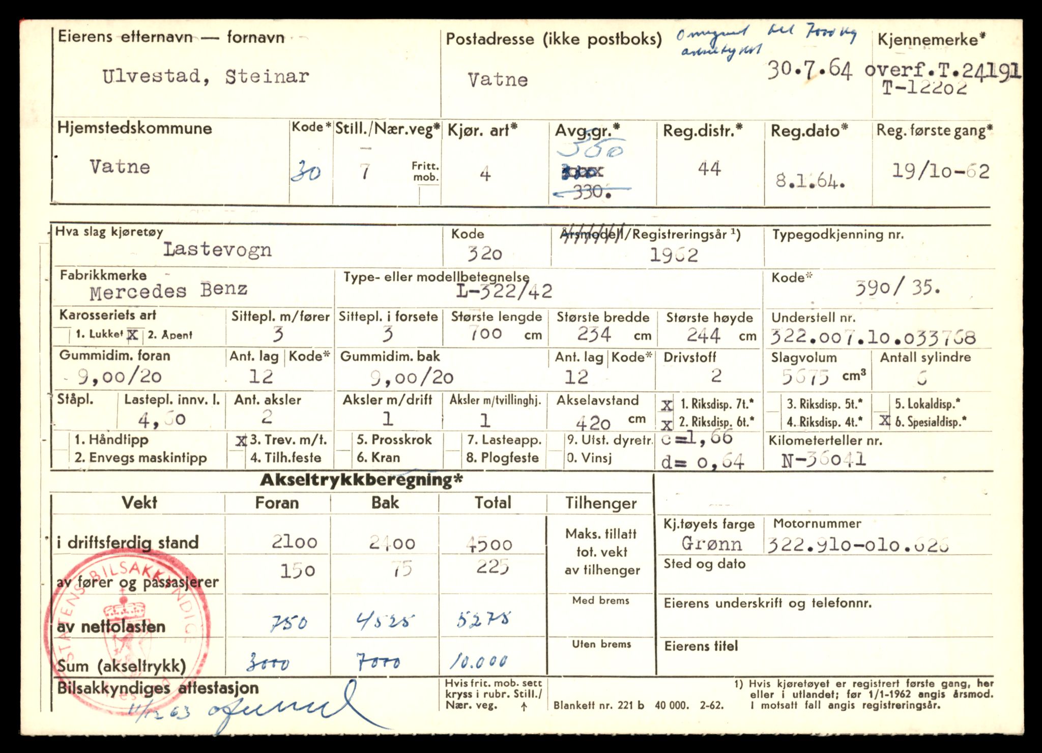Møre og Romsdal vegkontor - Ålesund trafikkstasjon, AV/SAT-A-4099/F/Fe/L0033: Registreringskort for kjøretøy T 12151 - T 12474, 1927-1998, s. 2023