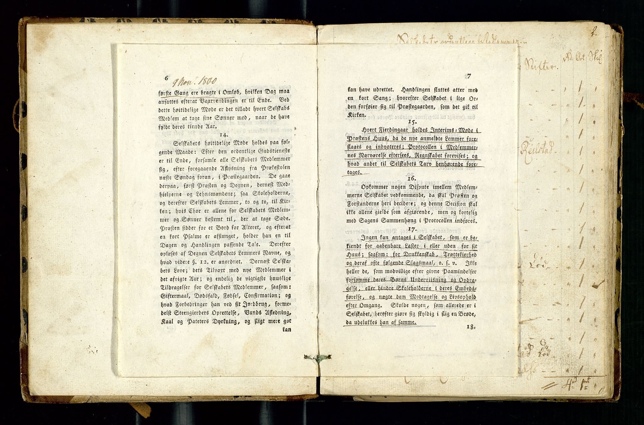 Pa 0440 - Finnøy Leseselskap, AV/SAST-A-100635/A/L0001: PROTOKOL, 1800-1843