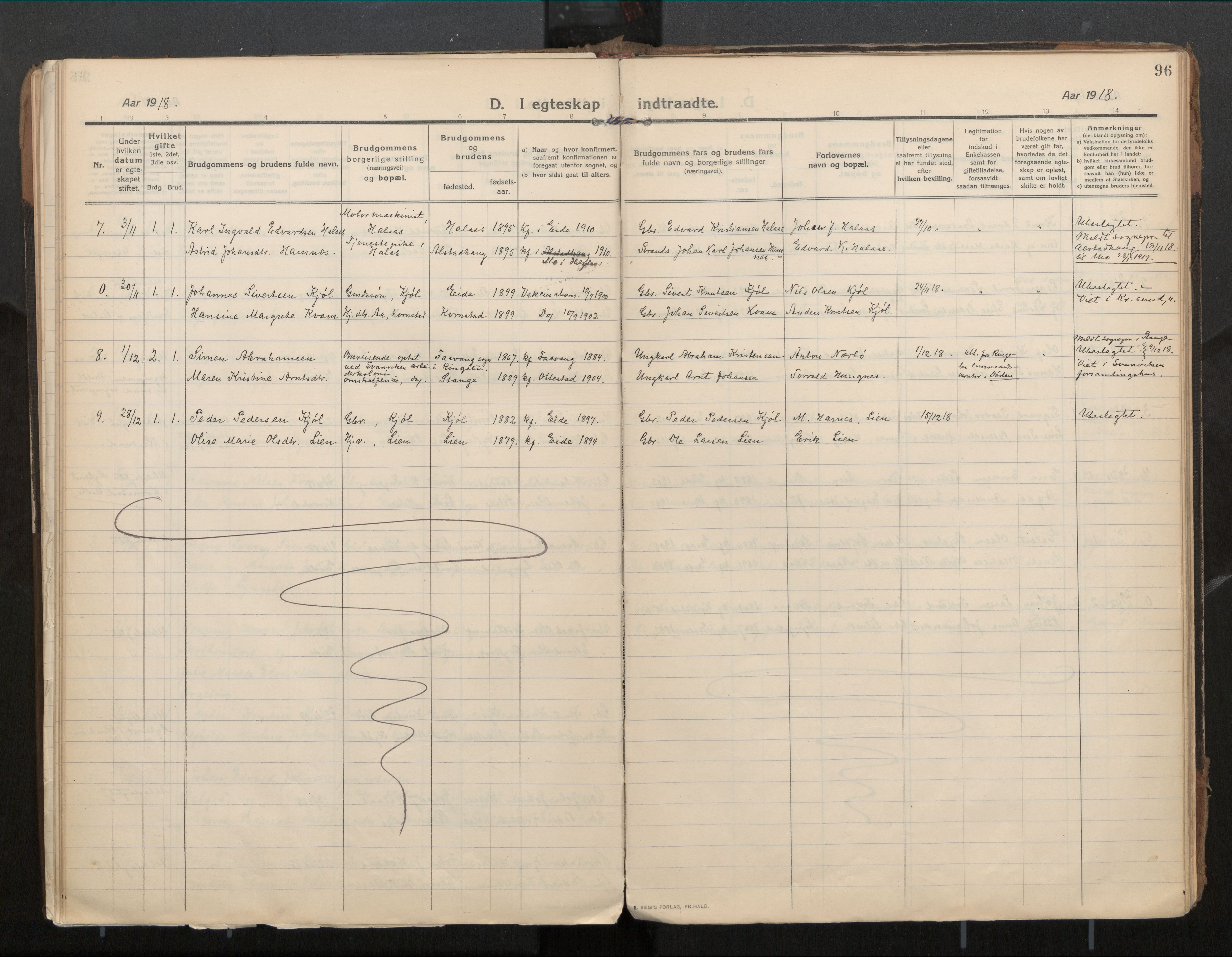 Ministerialprotokoller, klokkerbøker og fødselsregistre - Møre og Romsdal, AV/SAT-A-1454/571/L0836b: Ministerialbok nr. 571A03, 1911-1926, s. 96