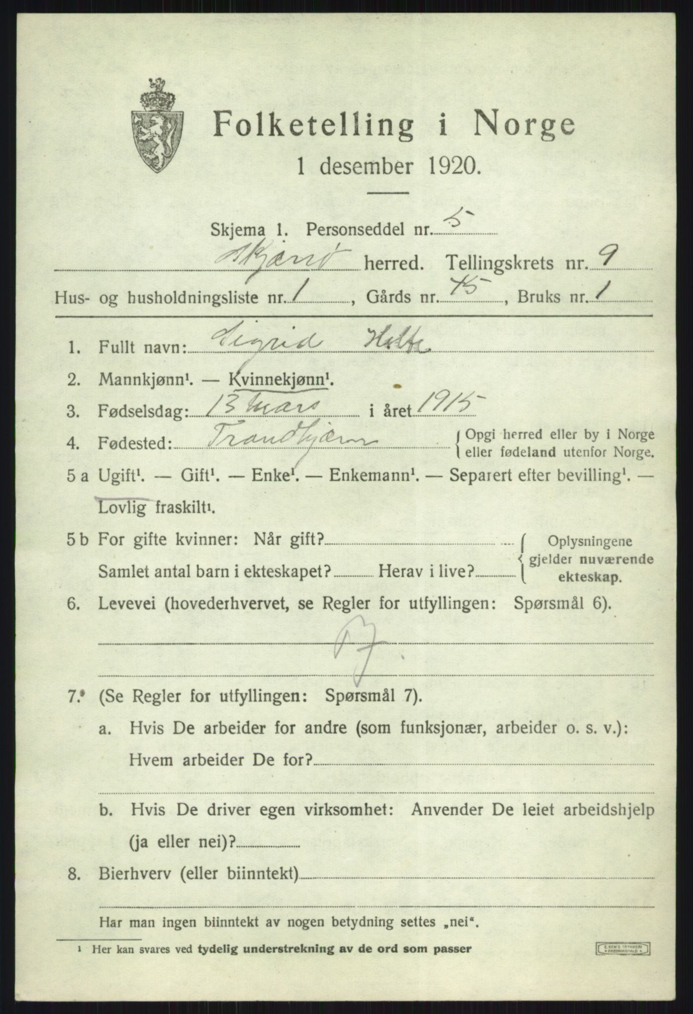 SATØ, Folketelling 1920 for 1941 Skjervøy herred, 1920, s. 5117