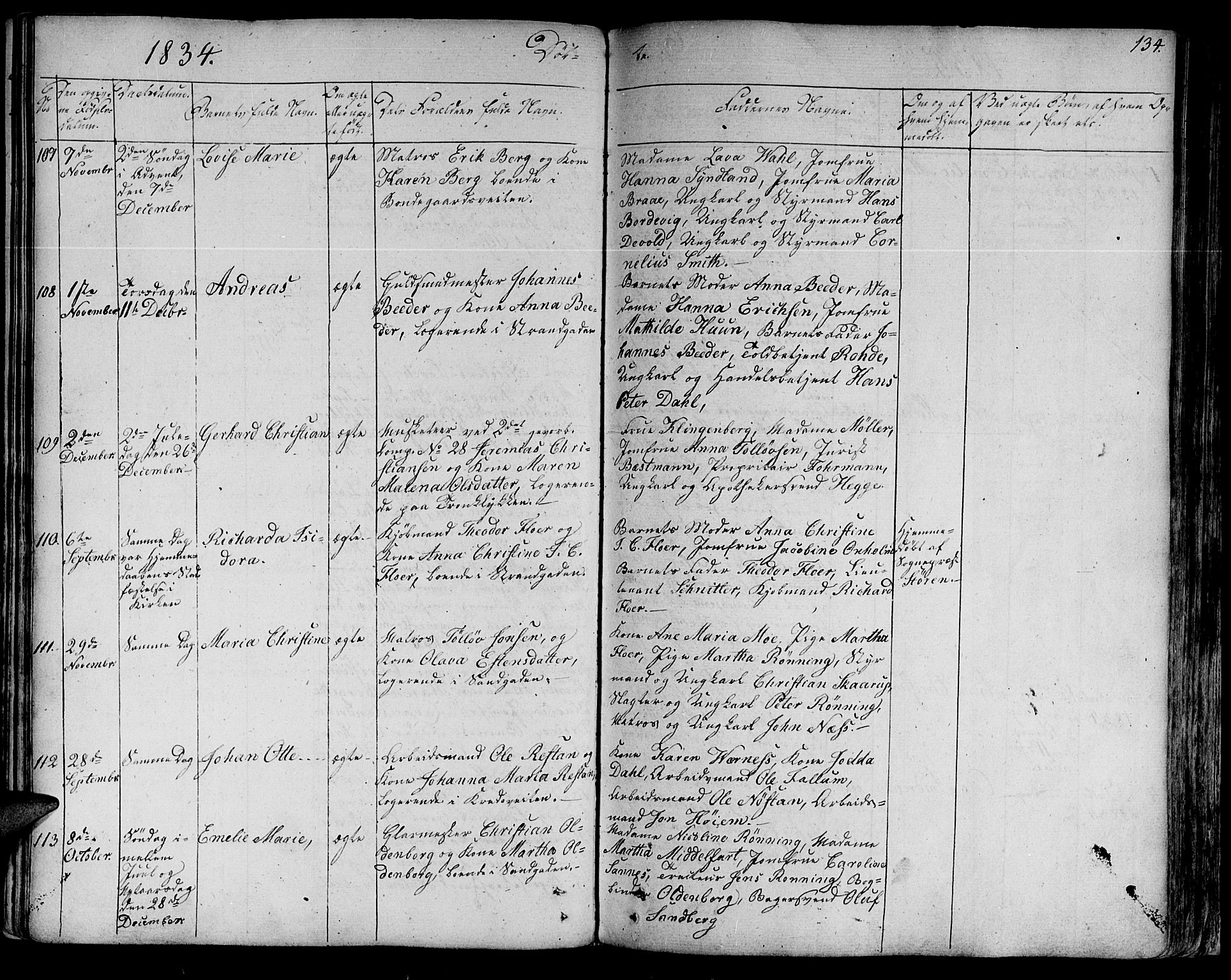 Ministerialprotokoller, klokkerbøker og fødselsregistre - Sør-Trøndelag, SAT/A-1456/602/L0108: Ministerialbok nr. 602A06, 1821-1839, s. 134