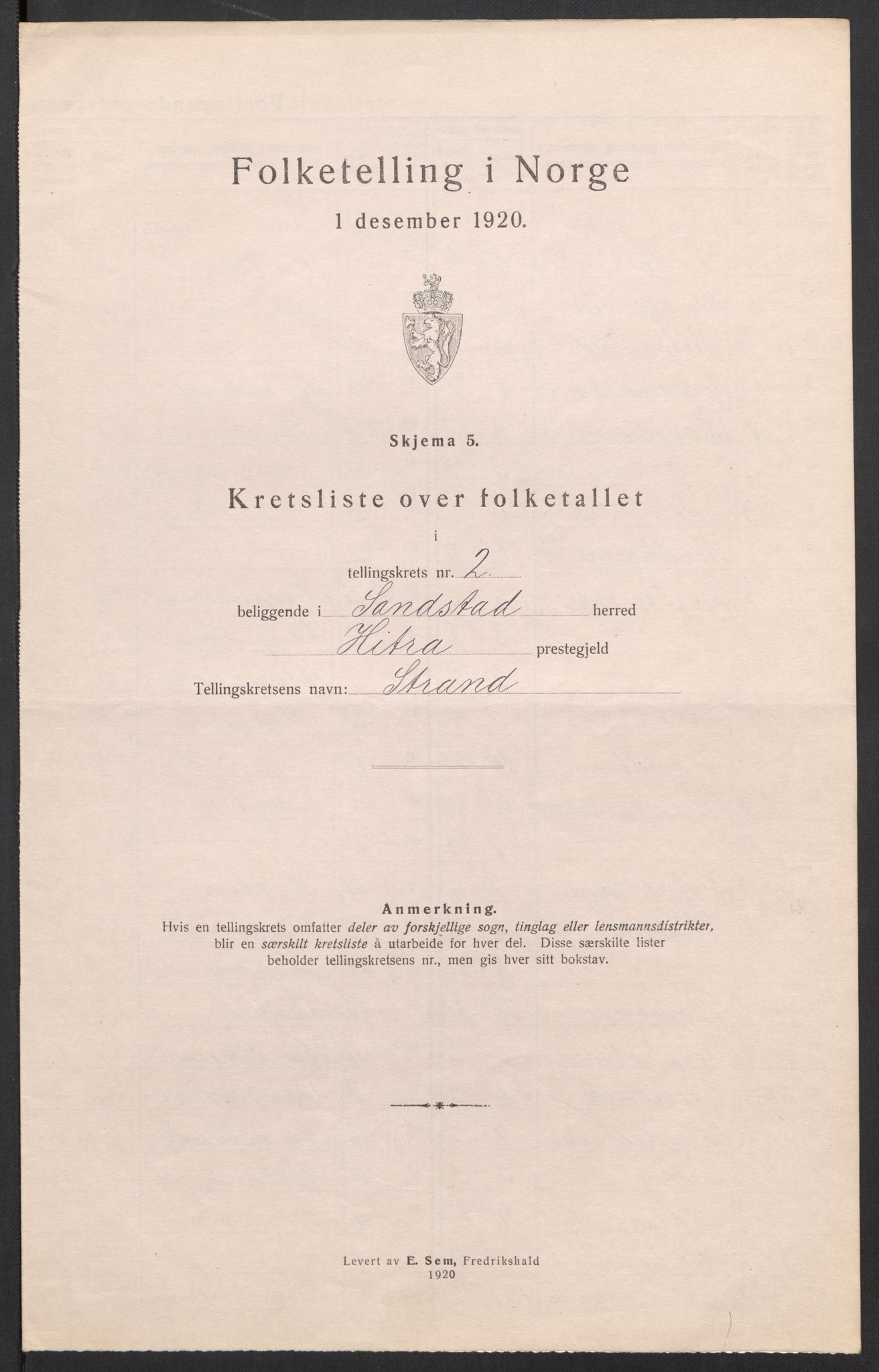 SAT, Folketelling 1920 for 1615 Sandstad herred, 1920, s. 9