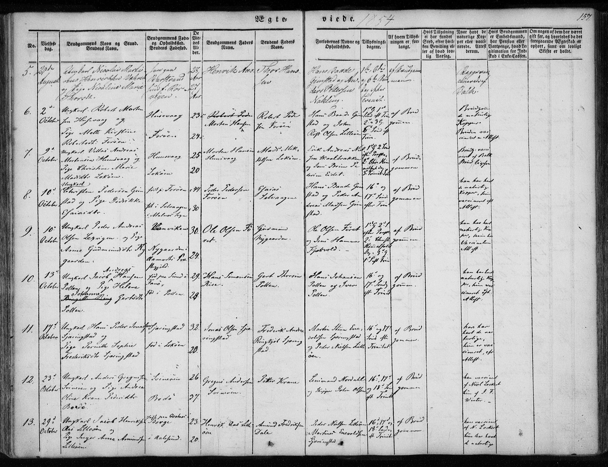 Ministerialprotokoller, klokkerbøker og fødselsregistre - Nordland, AV/SAT-A-1459/891/L1299: Ministerialbok nr. 891A04, 1841-1856, s. 157