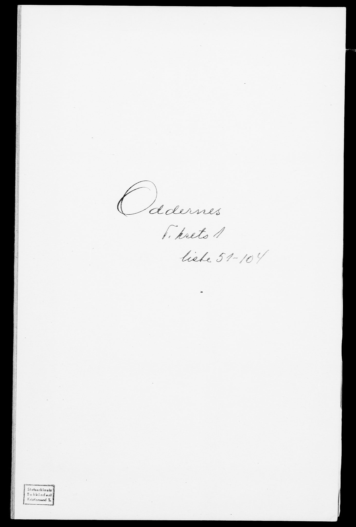SAK, Folketelling 1875 for 1012P Oddernes prestegjeld, 1875, s. 161