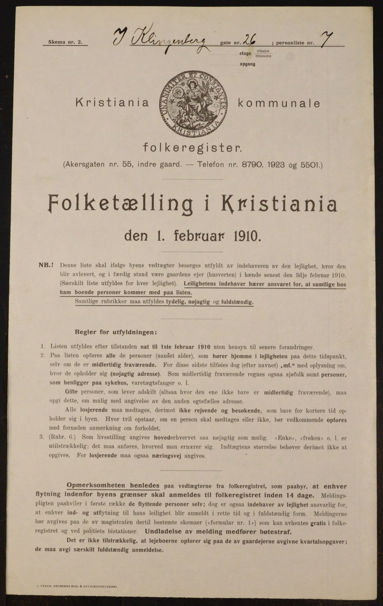 OBA, Kommunal folketelling 1.2.1910 for Kristiania, 1910, s. 50609