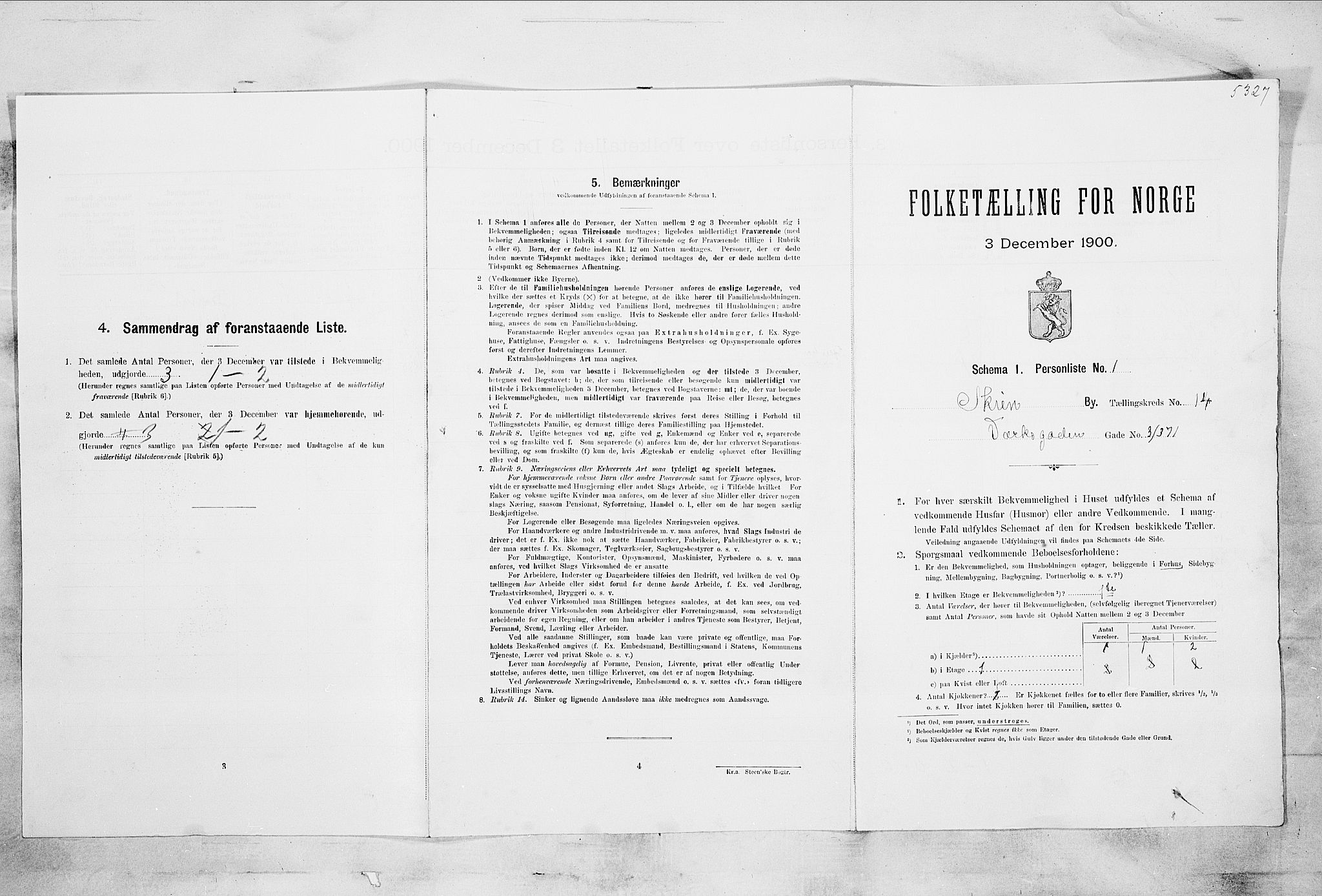 SAKO, Folketelling 1900 for 0806 Skien kjøpstad, 1900, s. 2434