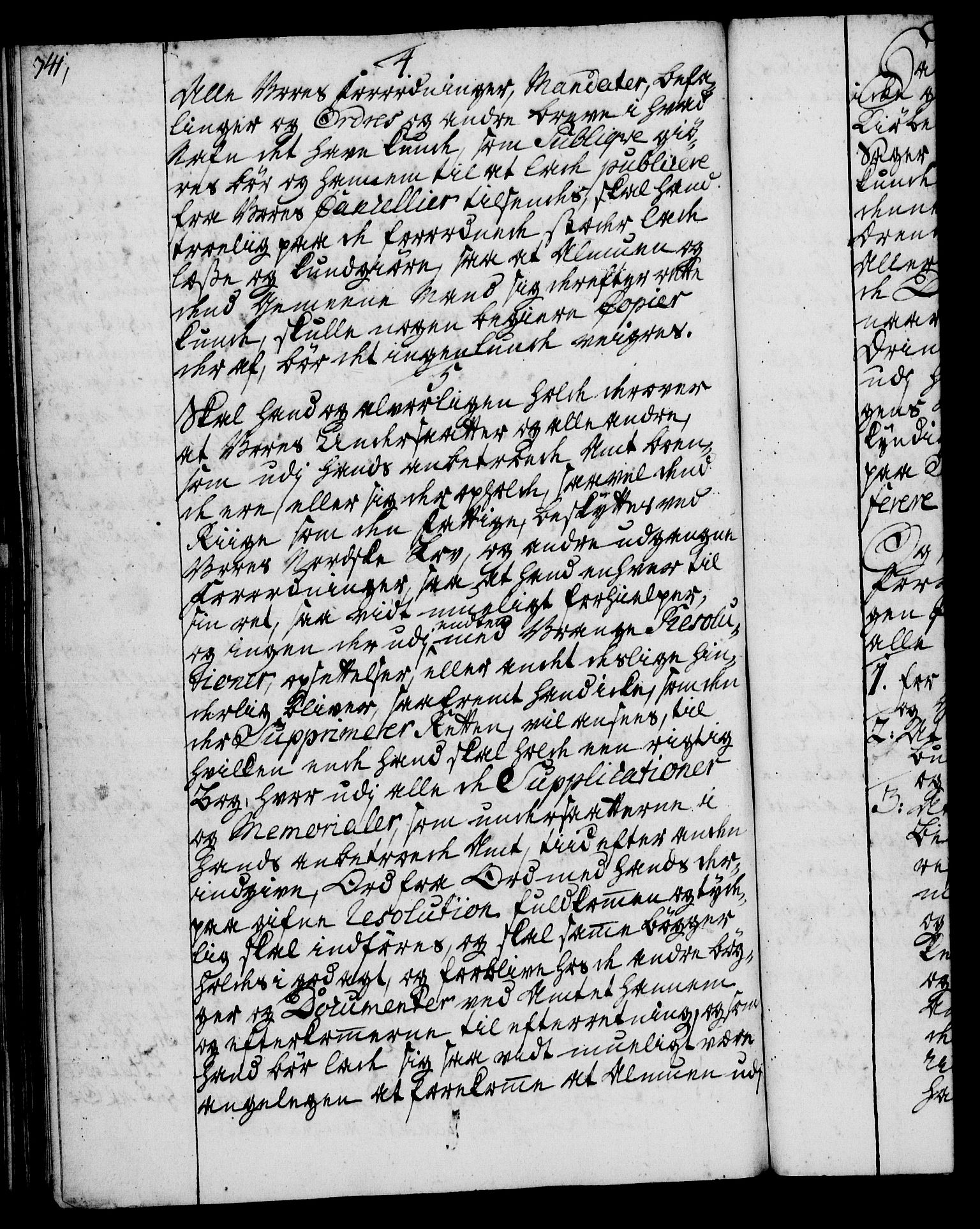 Rentekammeret, Kammerkanselliet, RA/EA-3111/G/Gg/Ggi/L0002: Norsk instruksjonsprotokoll med register (merket RK 53.35), 1729-1751, s. 341