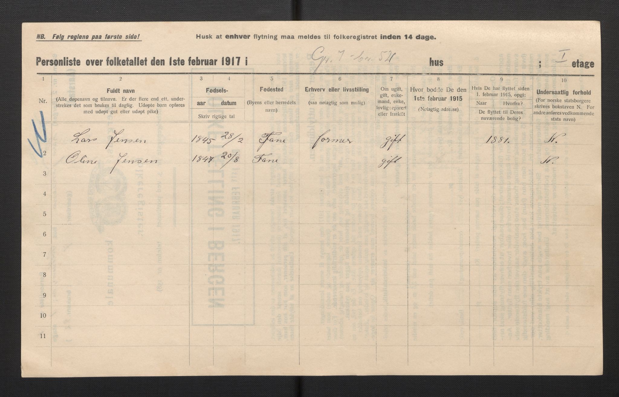 SAB, Kommunal folketelling 1917 for Bergen kjøpstad, 1917, s. 48736