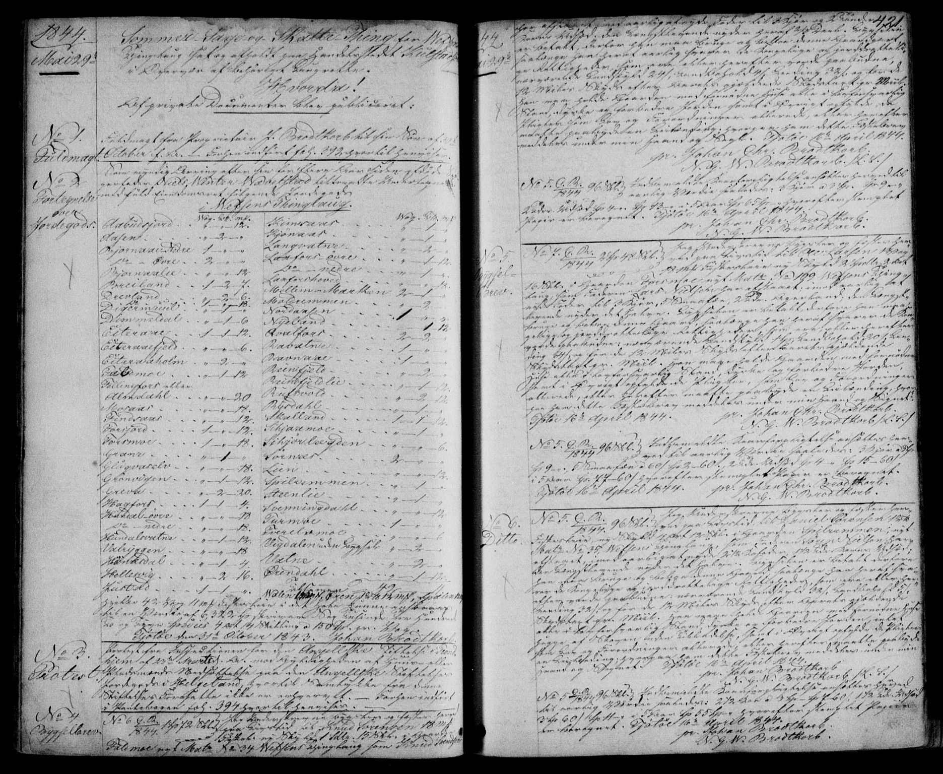 Helgeland sorenskriveri, SAT/A-0004/2/2C/L0010: Pantebok nr. 9, 1840-1845, s. 421