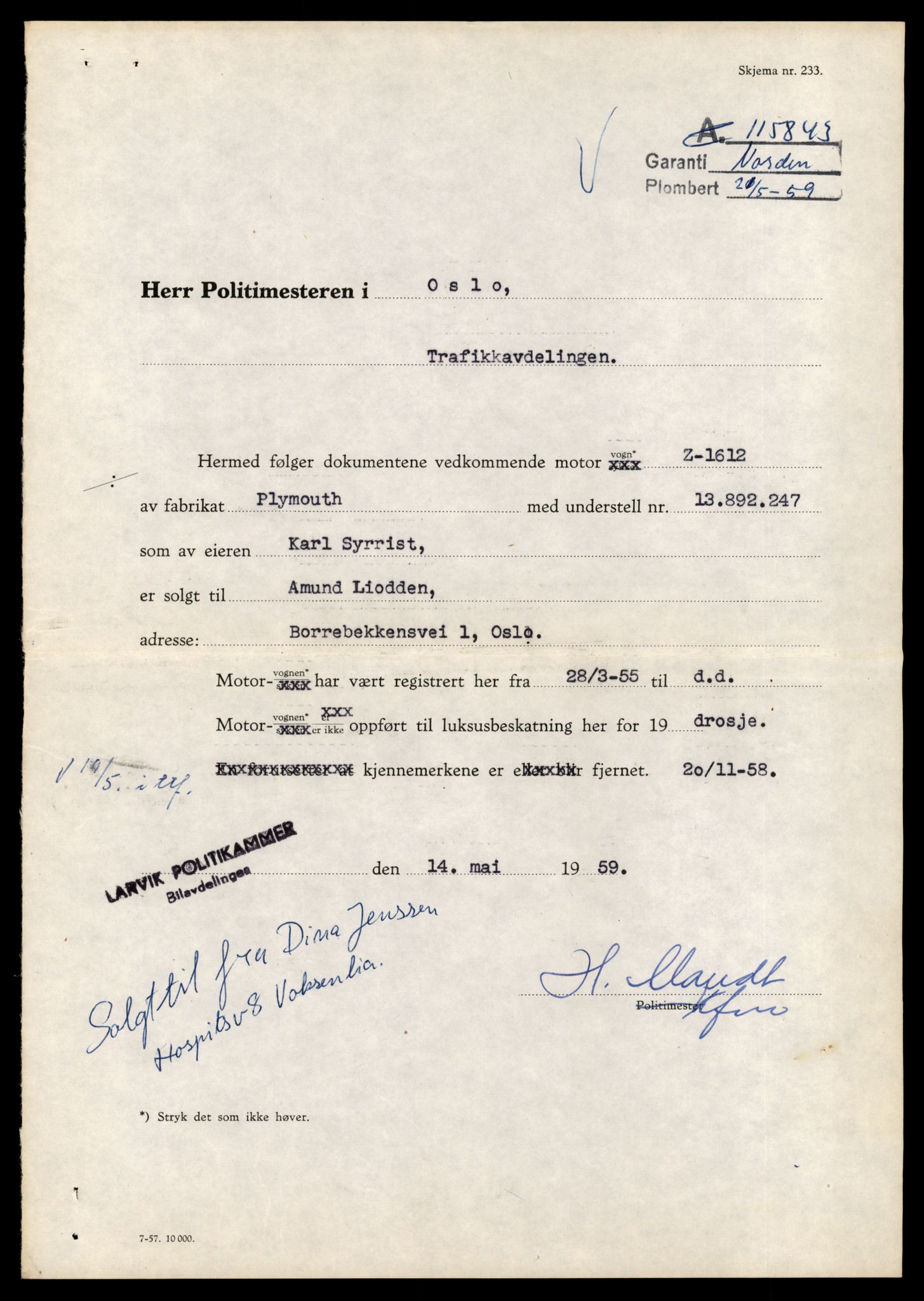 Møre og Romsdal vegkontor - Ålesund trafikkstasjon, AV/SAT-A-4099/F/Fe/L0042: Registreringskort for kjøretøy T 13906 - T 14079, 1927-1998, s. 2485