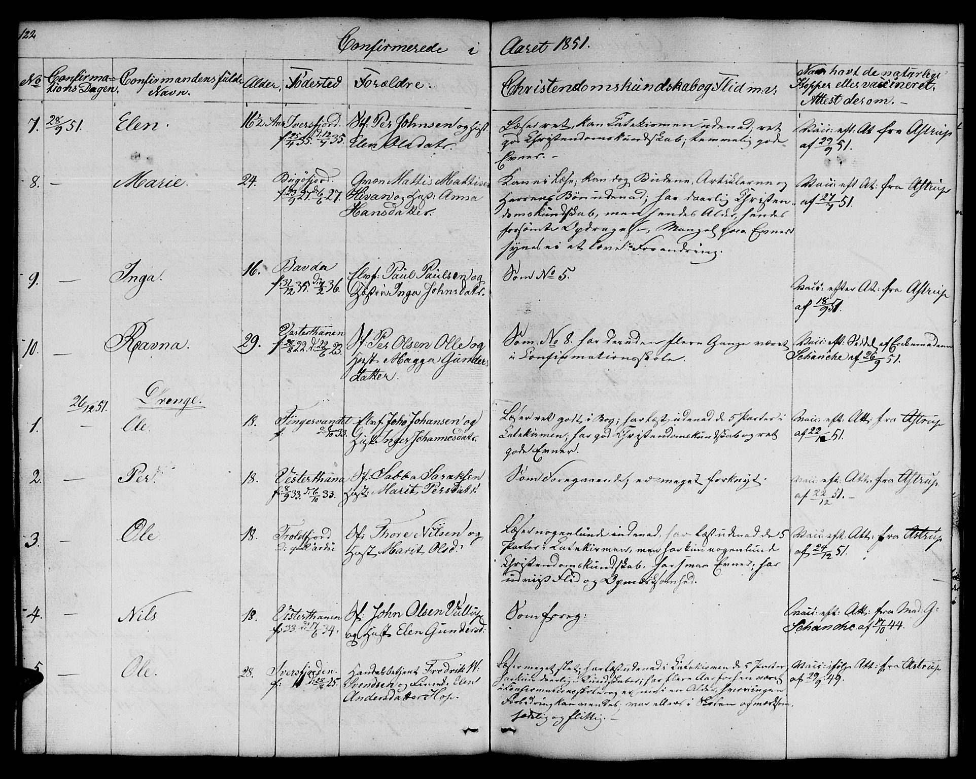 Nesseby sokneprestkontor, AV/SATØ-S-1330/H/Hb/L0005klokker: Klokkerbok nr. 5, 1846-1852, s. 122-123