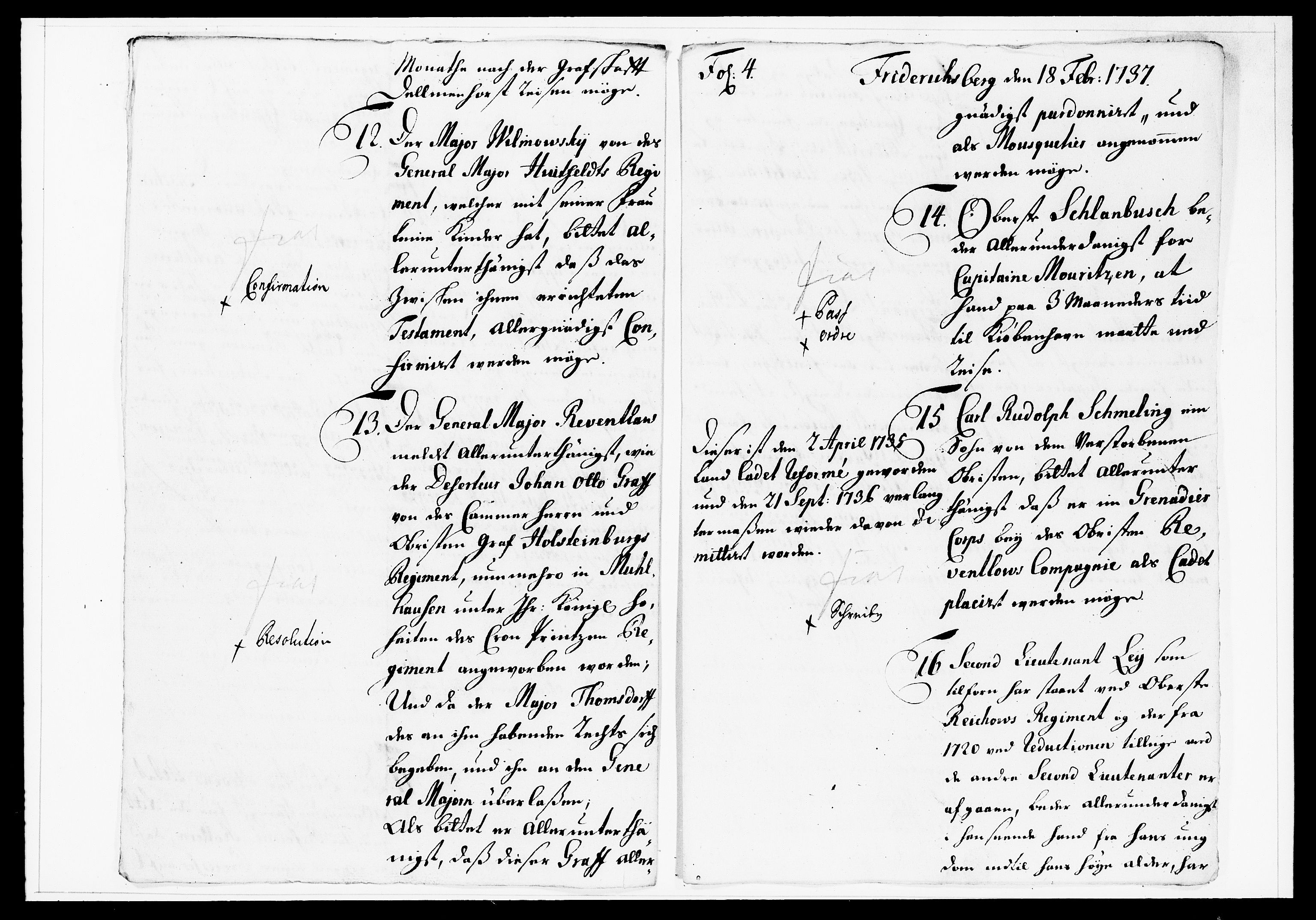 Krigskollegiet, Krigskancelliet, DRA/A-0006/-/1138-1142: Refererede sager, 1737, s. 57