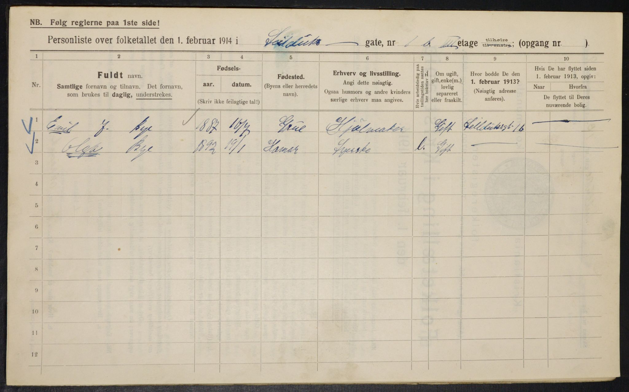 OBA, Kommunal folketelling 1.2.1914 for Kristiania, 1914, s. 93646