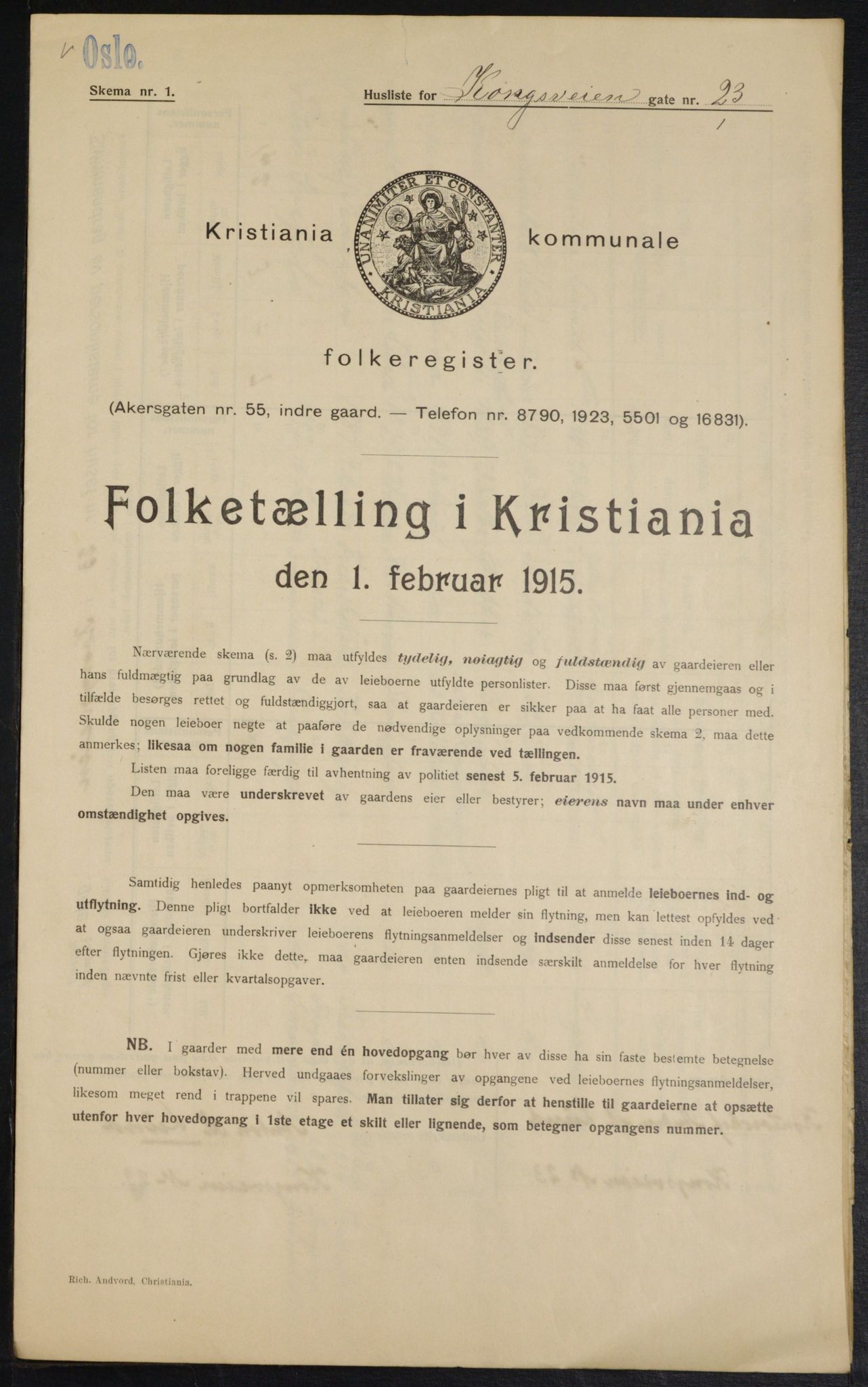 OBA, Kommunal folketelling 1.2.1915 for Kristiania, 1915, s. 52508