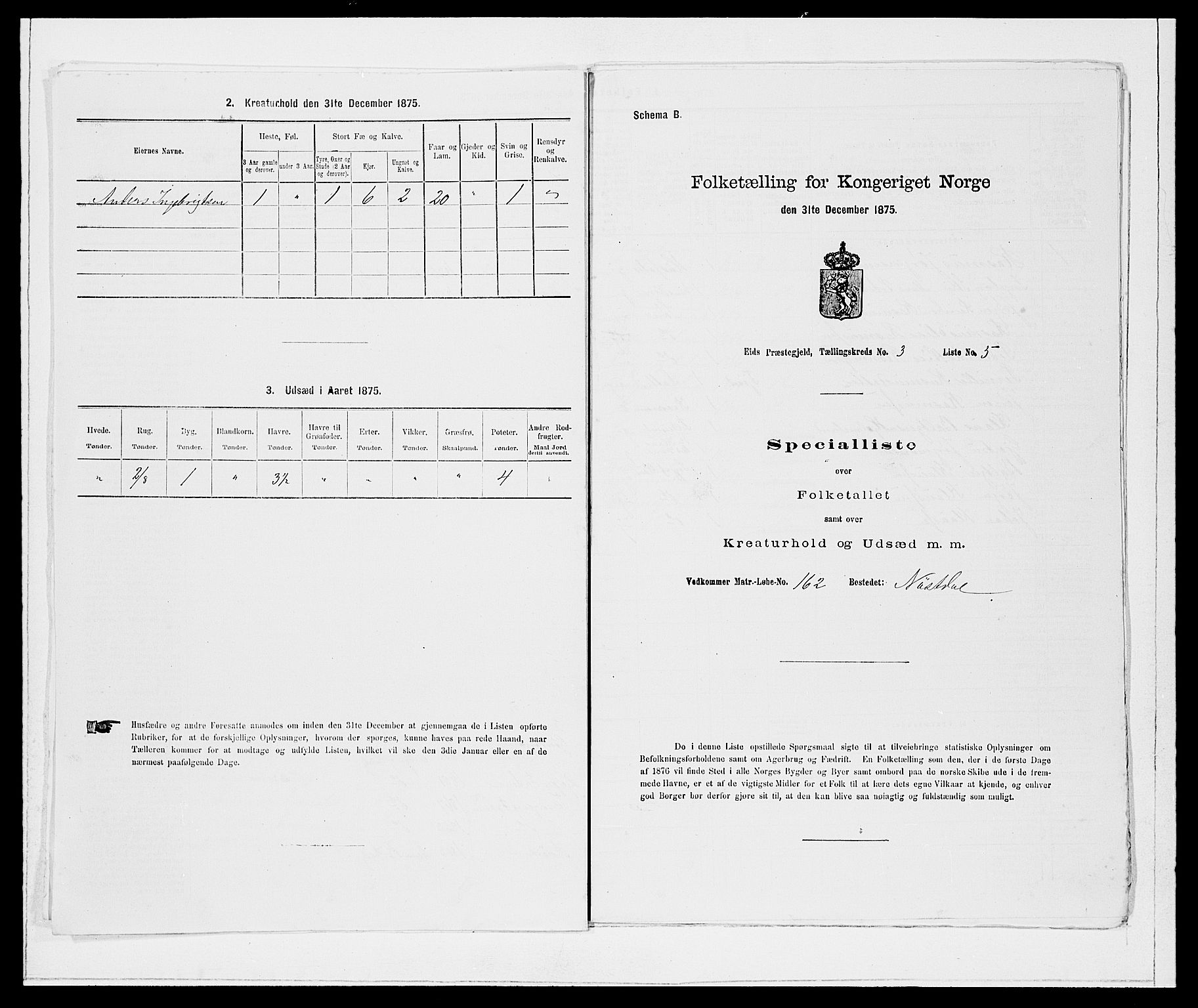 SAB, Folketelling 1875 for 1443P Eid prestegjeld, 1875, s. 238