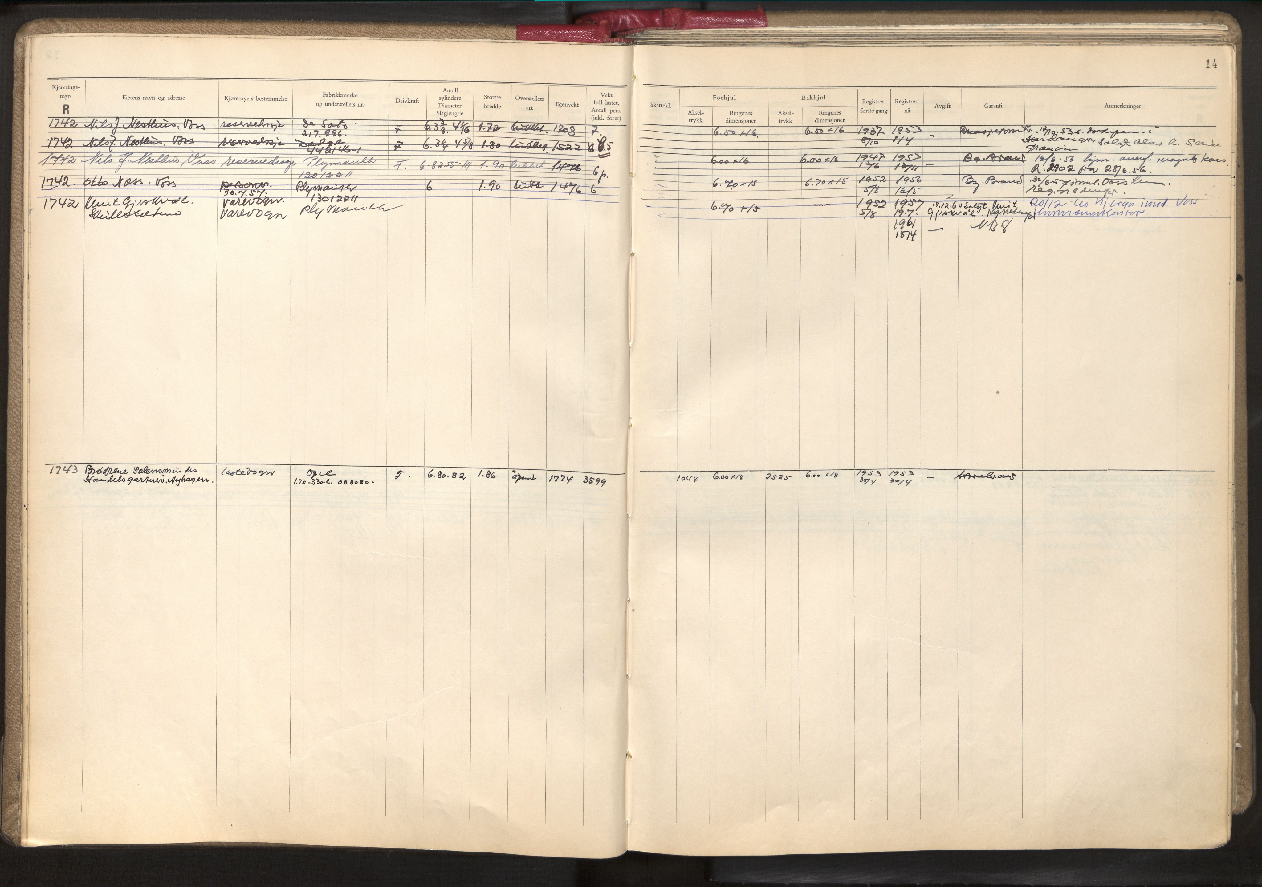 Statens vegvesen, Hordaland vegkontor, AV/SAB-A-5201/2/O/Oa/L0006: Bil - R1716-2222, 1915-1970