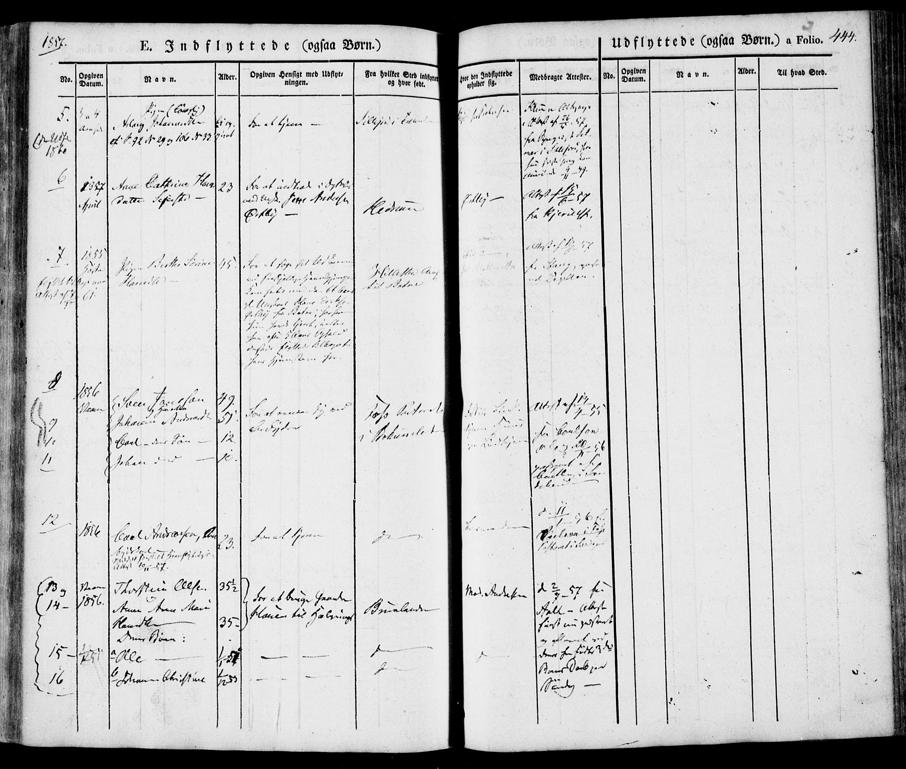 Tjølling kirkebøker, AV/SAKO-A-60/F/Fa/L0006: Ministerialbok nr. 6, 1835-1859, s. 444