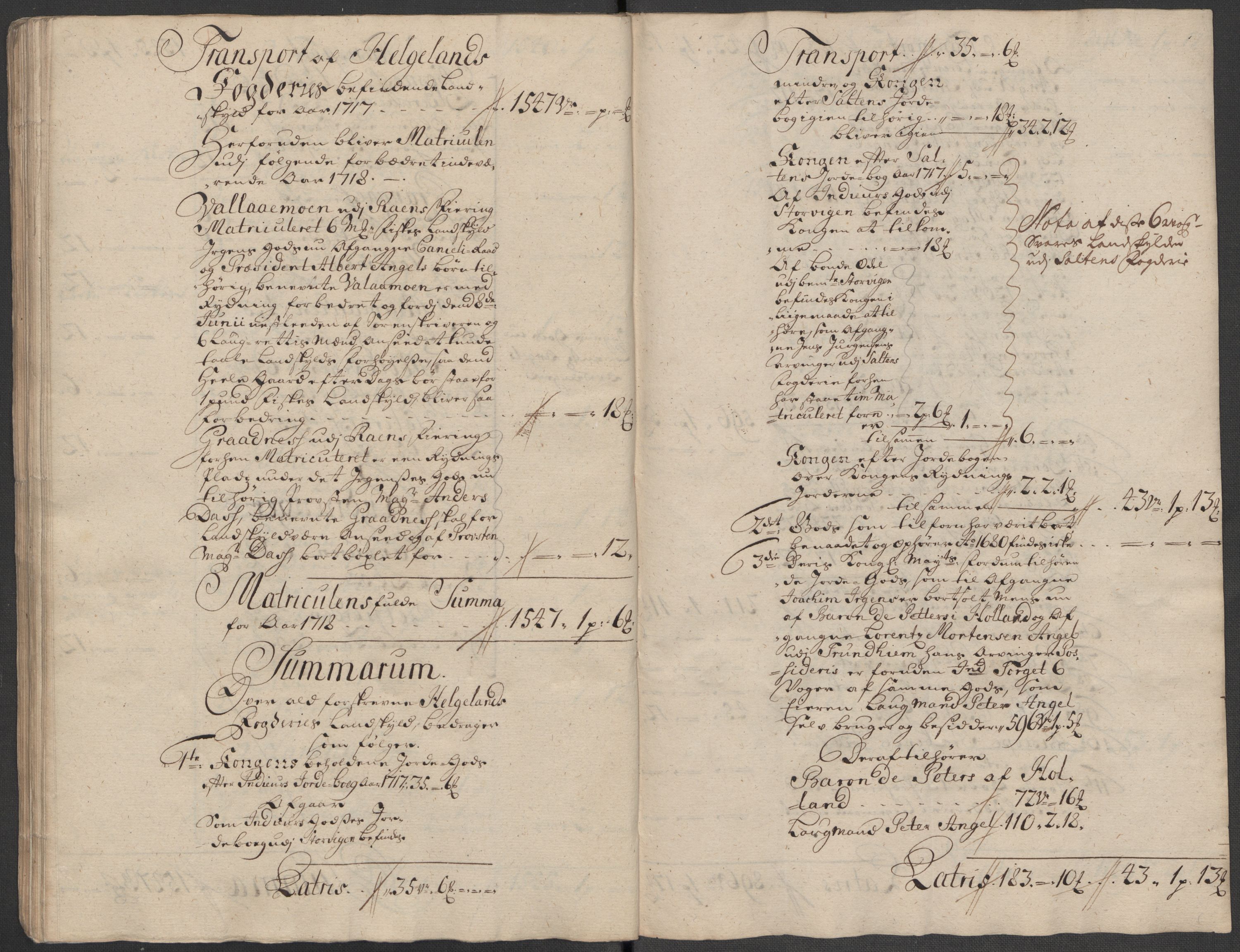 Rentekammeret inntil 1814, Reviderte regnskaper, Fogderegnskap, AV/RA-EA-4092/R65/L4516: Fogderegnskap Helgeland, 1718, s. 94