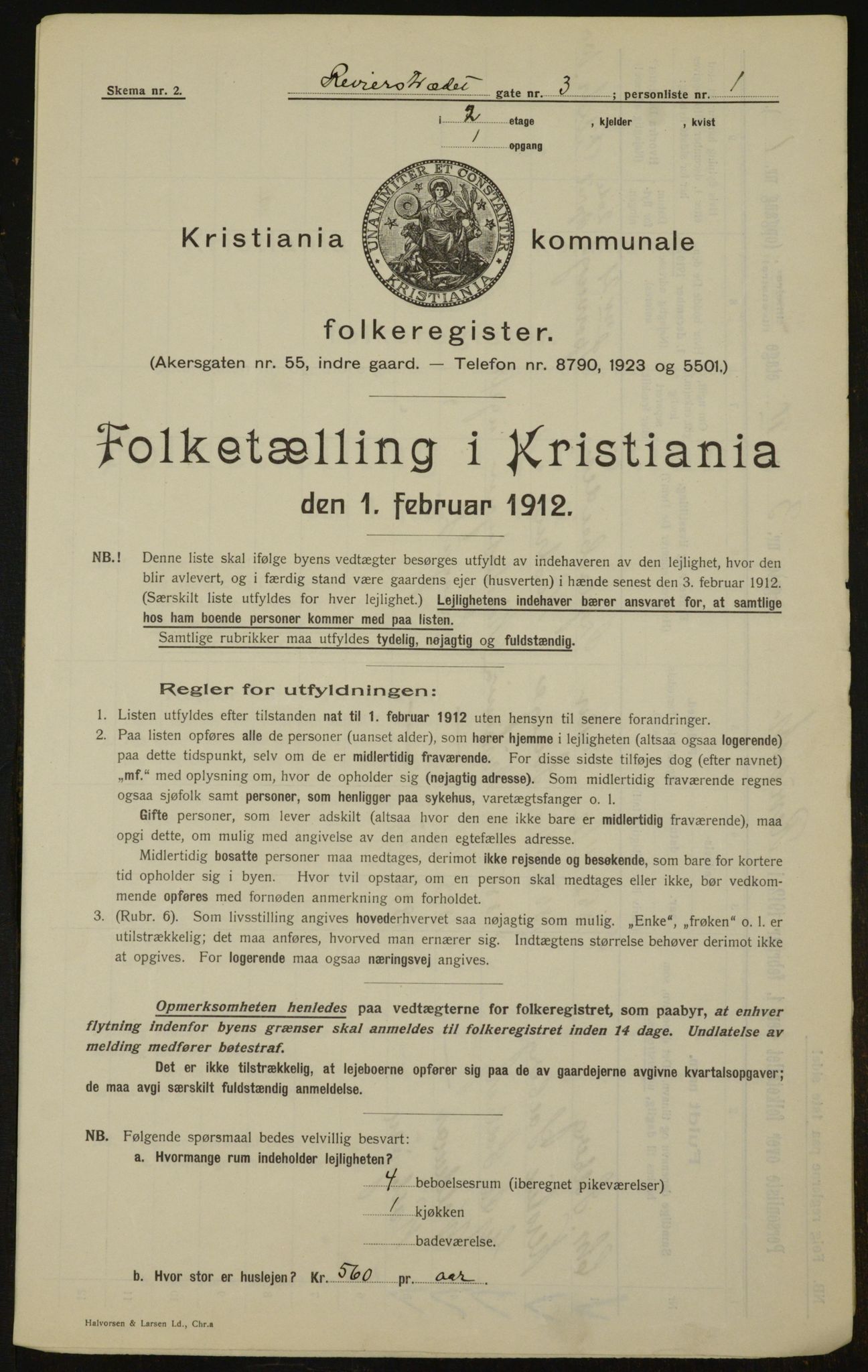 OBA, Kommunal folketelling 1.2.1912 for Kristiania, 1912, s. 83072