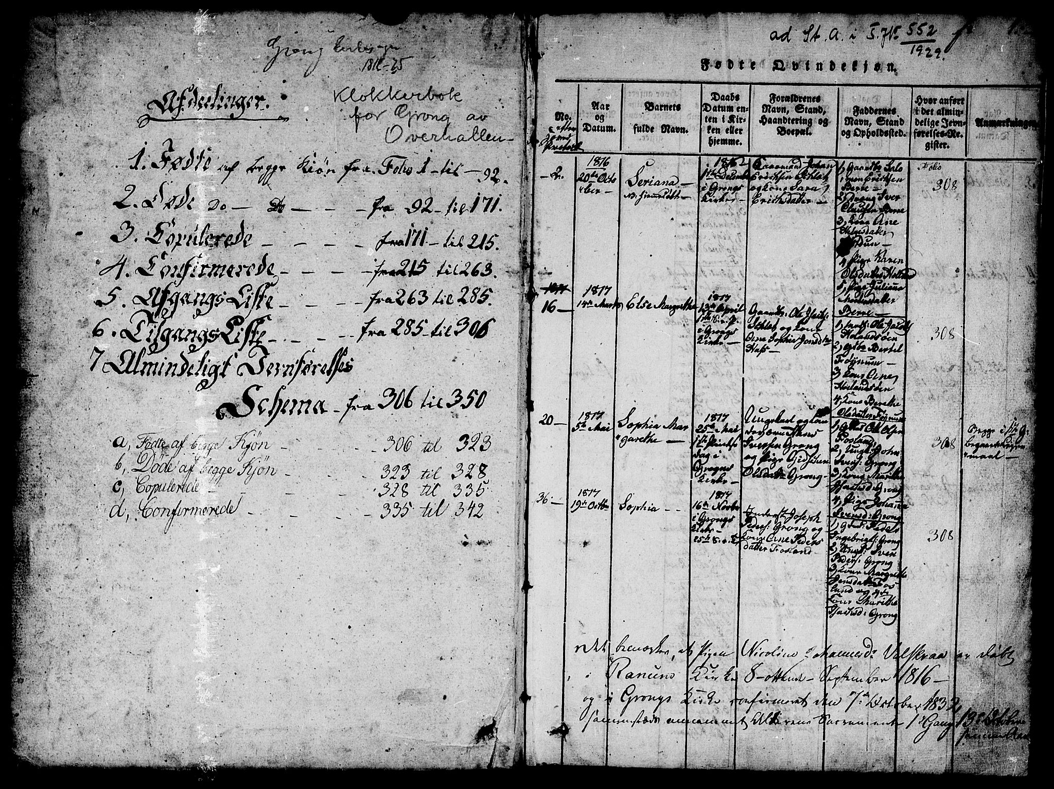 Ministerialprotokoller, klokkerbøker og fødselsregistre - Nord-Trøndelag, SAT/A-1458/758/L0521: Klokkerbok nr. 758C01, 1816-1825, s. 1