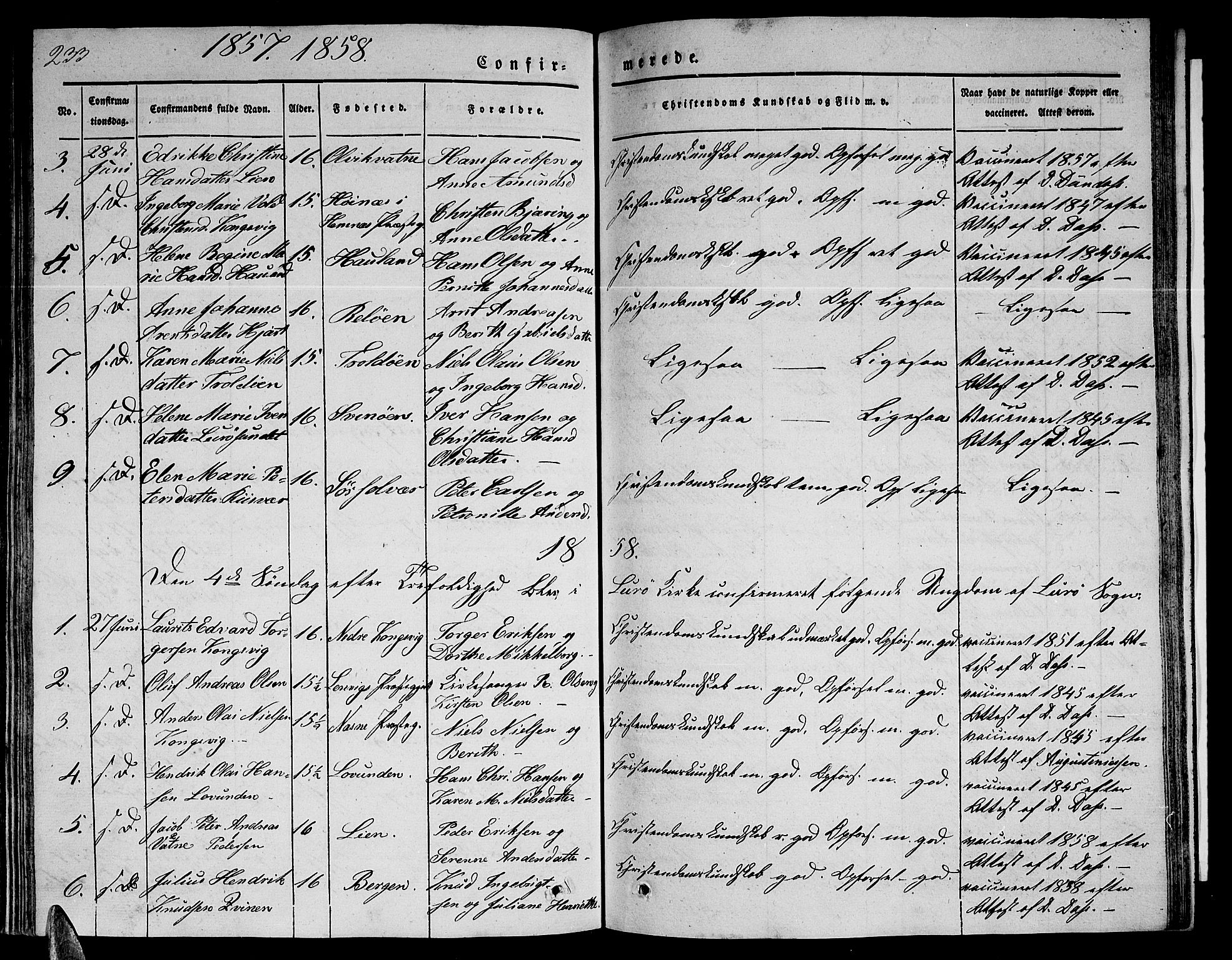 Ministerialprotokoller, klokkerbøker og fødselsregistre - Nordland, SAT/A-1459/839/L0572: Klokkerbok nr. 839C02, 1841-1873, s. 233