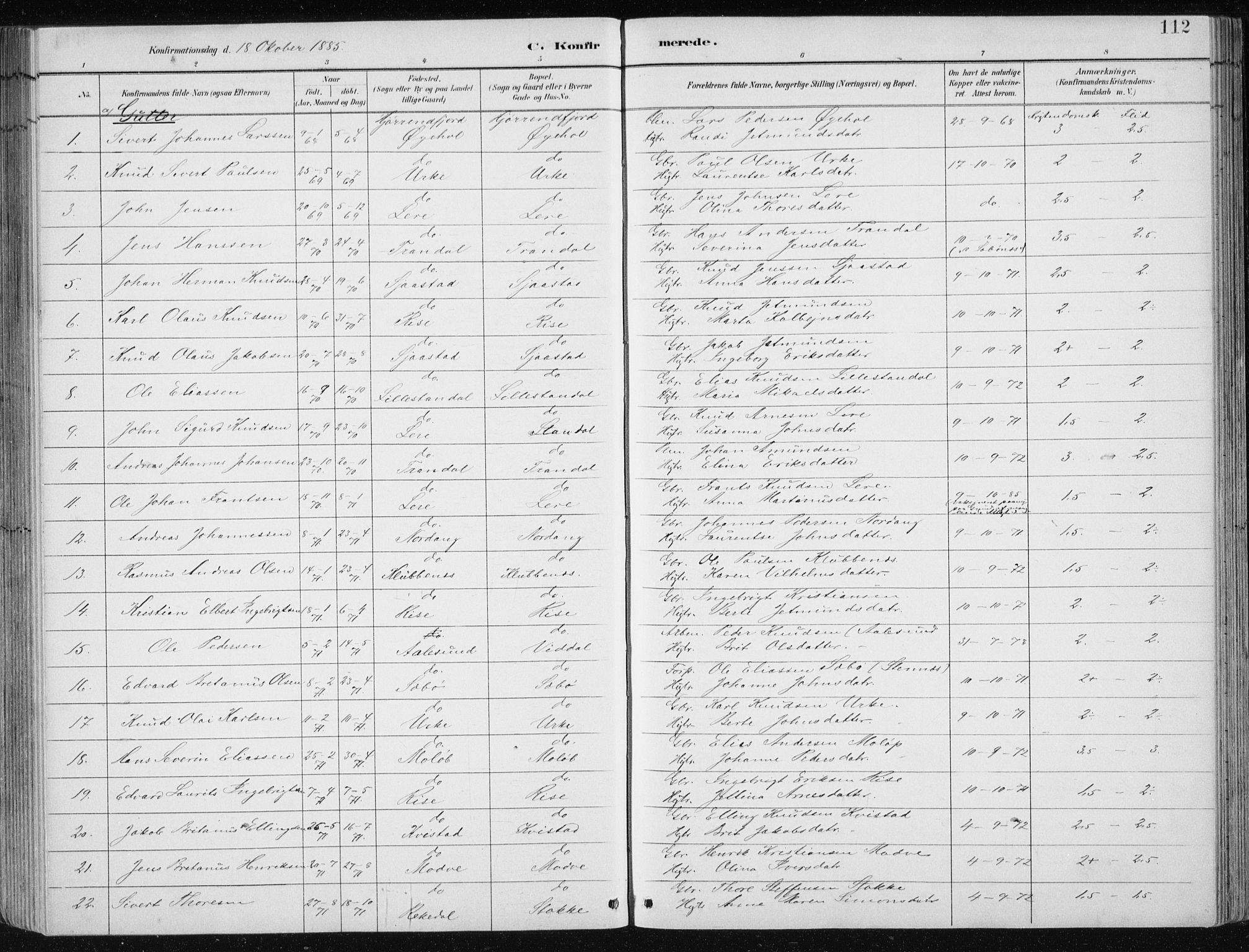 Ministerialprotokoller, klokkerbøker og fødselsregistre - Møre og Romsdal, SAT/A-1454/515/L0215: Klokkerbok nr. 515C02, 1884-1906, s. 112