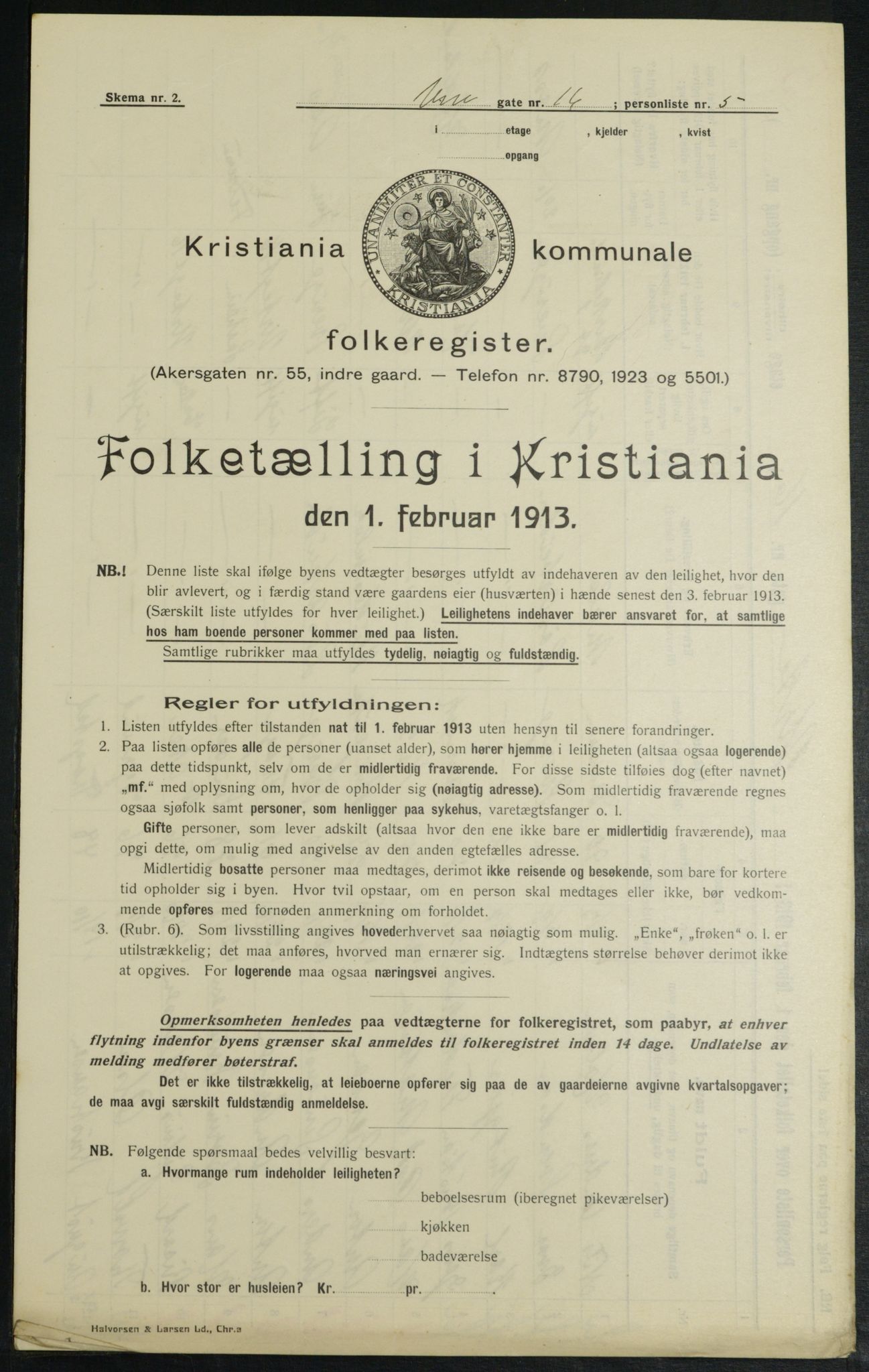 OBA, Kommunal folketelling 1.2.1913 for Kristiania, 1913, s. 120747