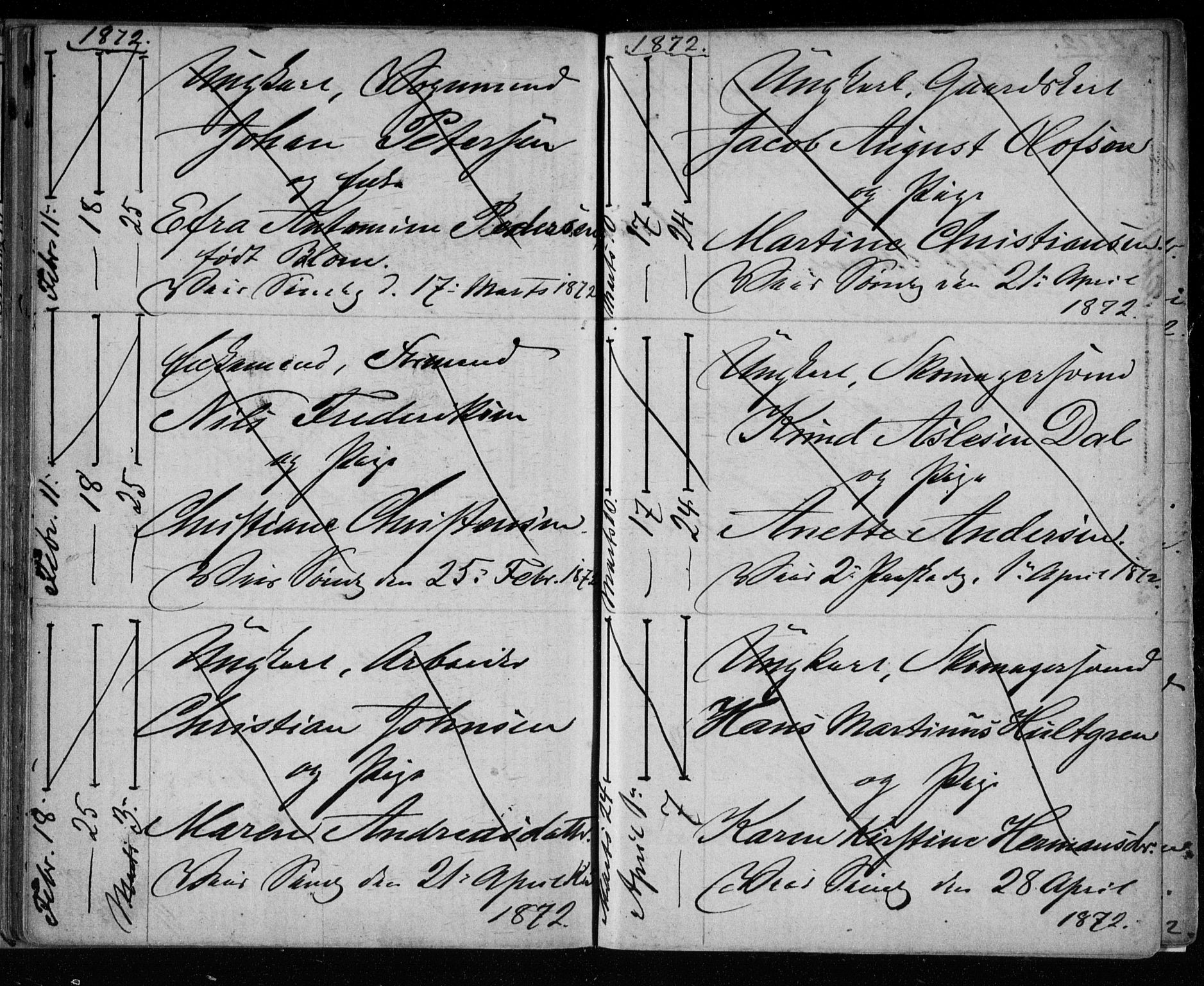 Bragernes kirkebøker, AV/SAKO-A-6/H/Ha/L0005: Lysningsprotokoll nr. 5, 1866-1872