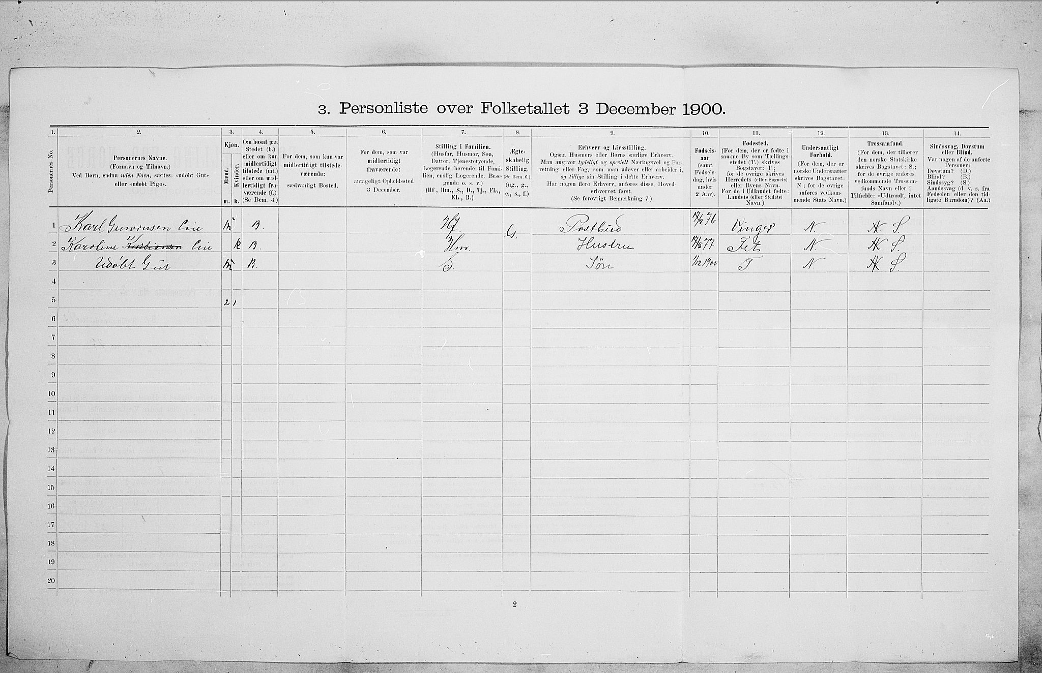 SAO, Folketelling 1900 for 0301 Kristiania kjøpstad, 1900, s. 66458