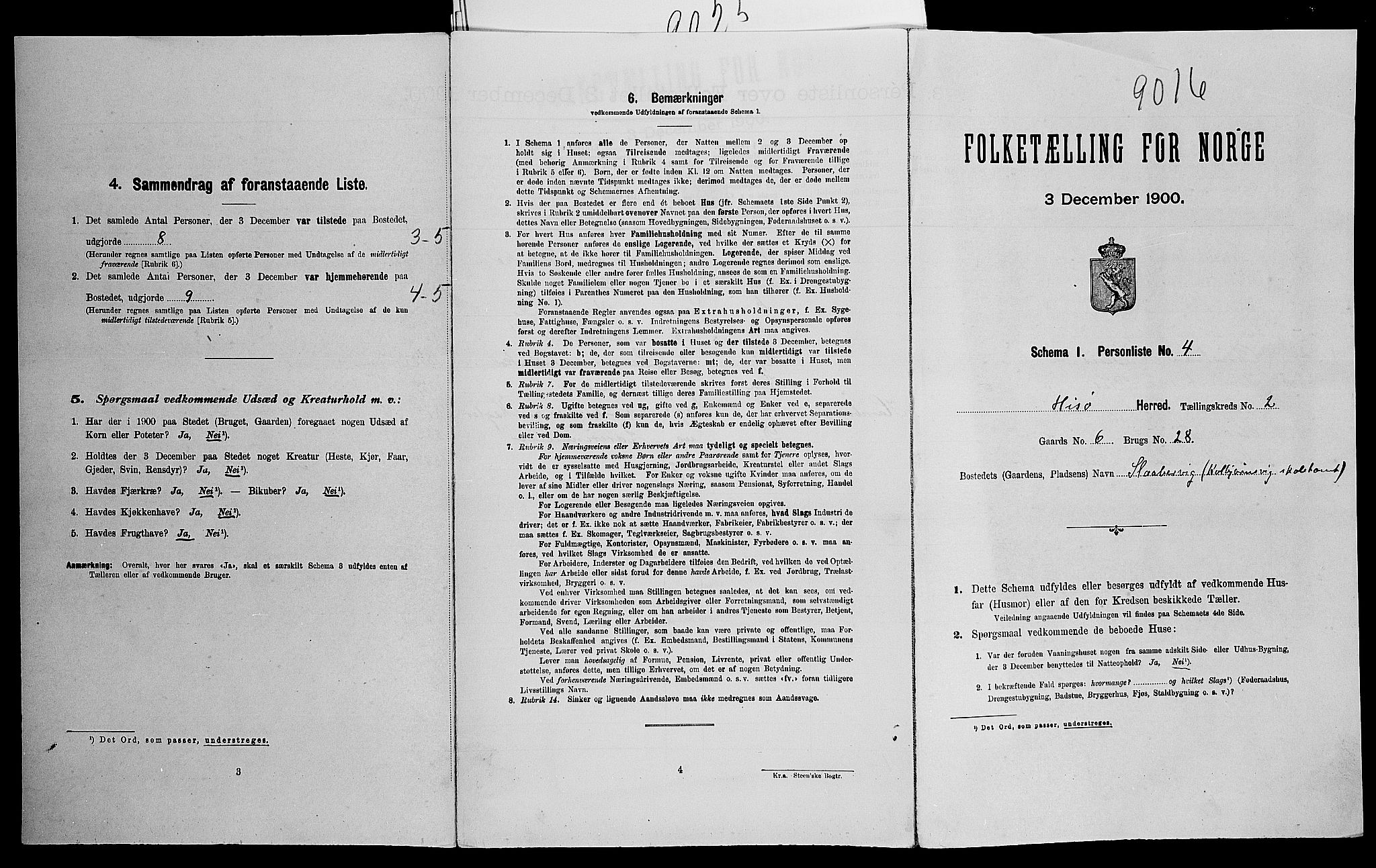 SAK, Folketelling 1900 for 0922 Hisøy herred, 1900, s. 298