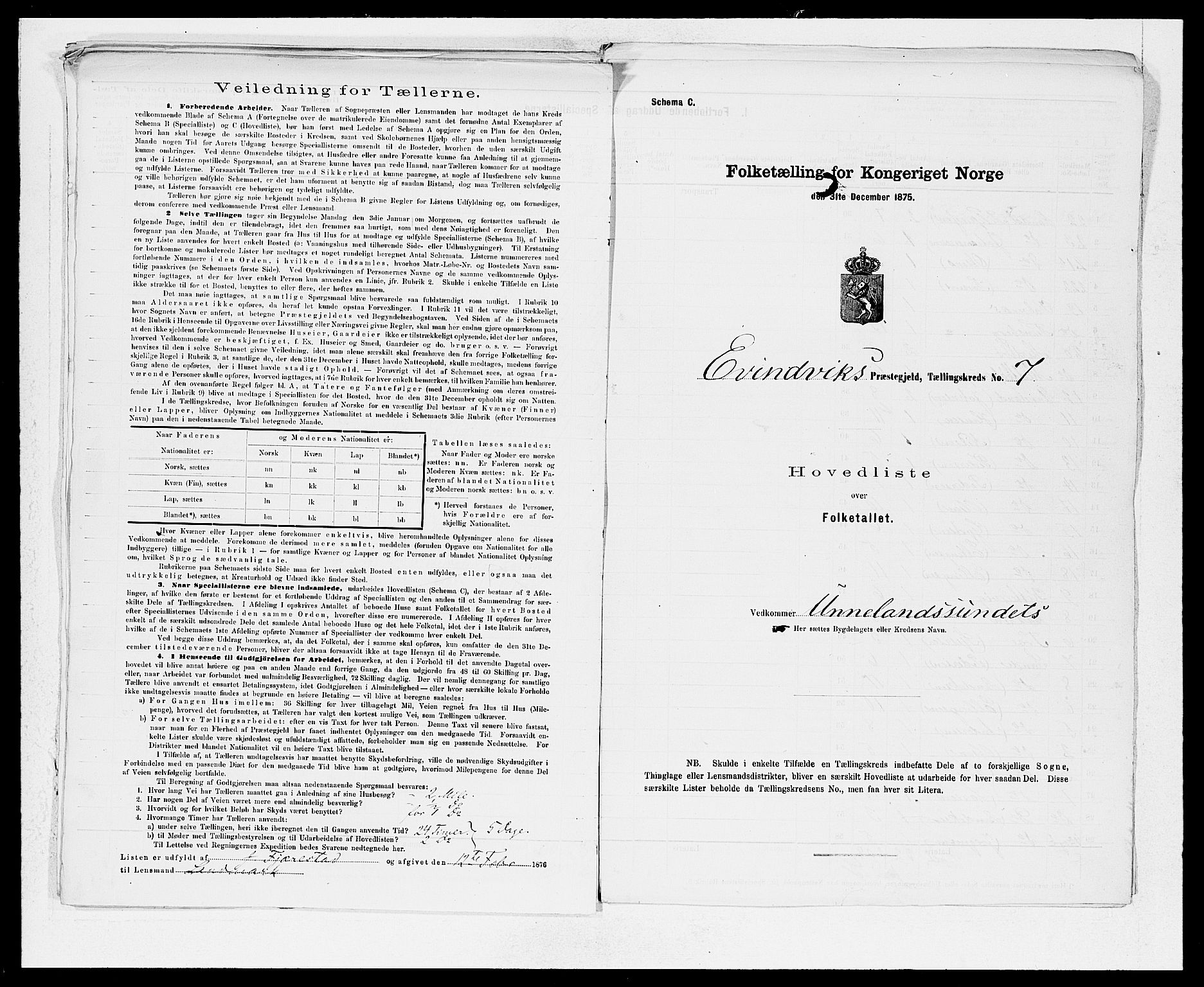 SAB, Folketelling 1875 for 1411P Eivindvik prestegjeld, 1875, s. 14
