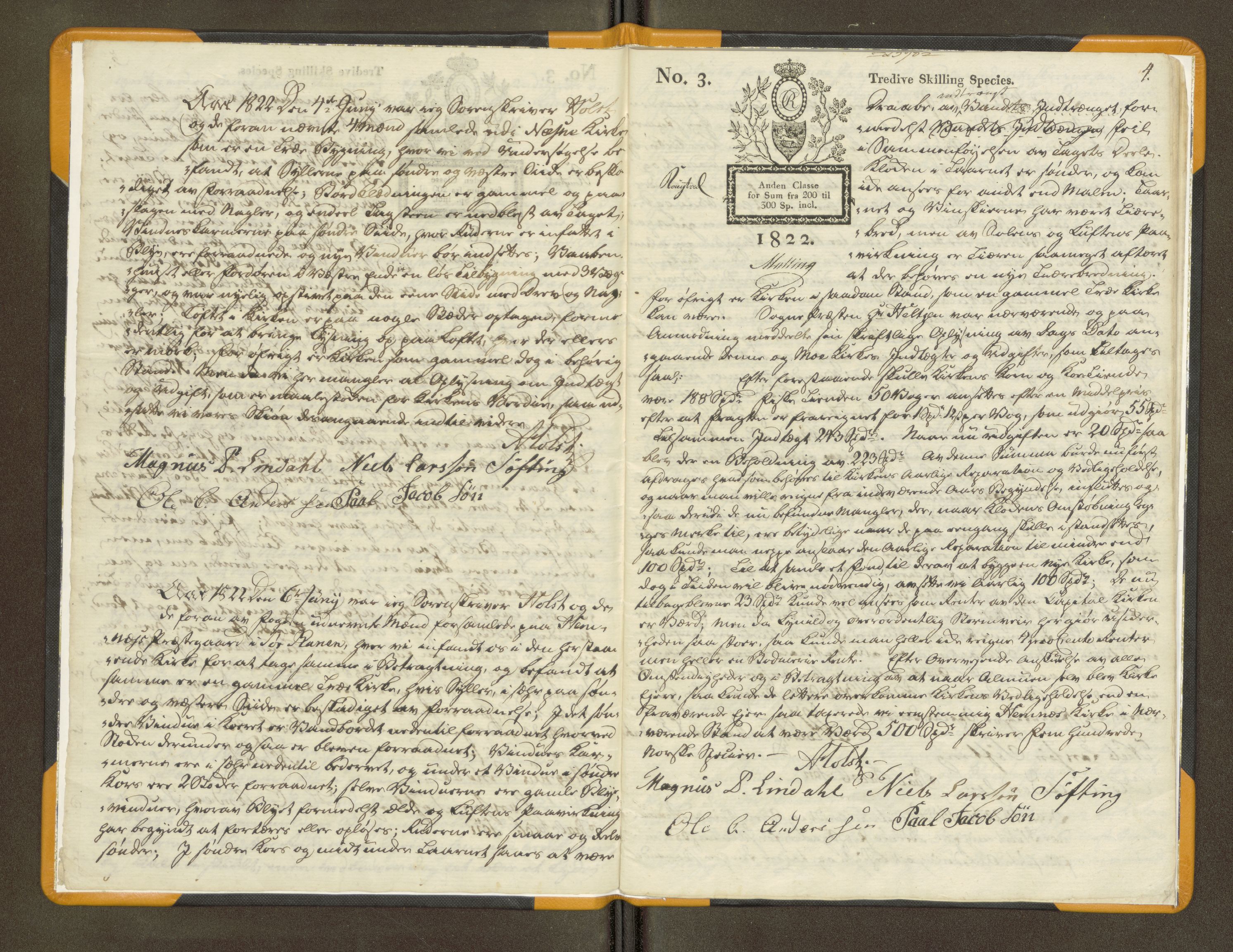 Helgeland sorenskriveri, SAT/A-0004/1/1B/L0001: Ekstrarettsprotokoll, 1822, s. 3b-4a