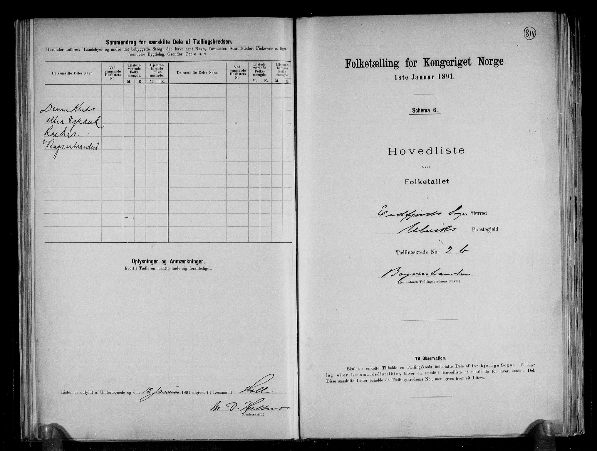 RA, Folketelling 1891 for 1233 Ulvik herred, 1891, s. 9