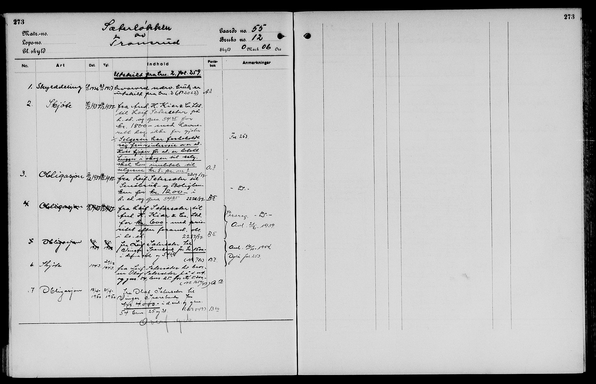 Vinger og Odal sorenskriveri, SAH/TING-022/H/Ha/Hac/Hacc/L0008: Panteregister nr. 3.8, 1923, s. 273