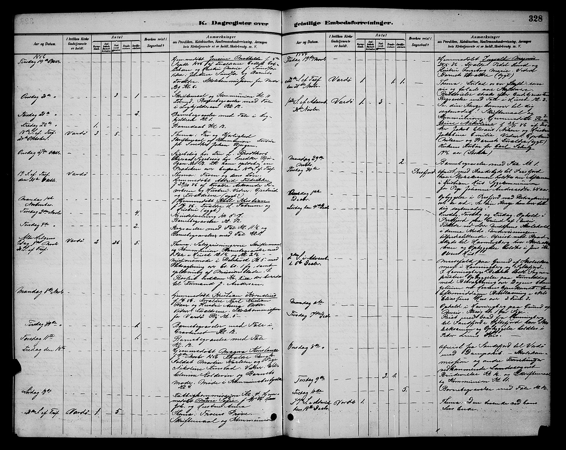Vardø sokneprestkontor, AV/SATØ-S-1332/H/Hb/L0005klokker: Klokkerbok nr. 5, 1887-1892, s. 328