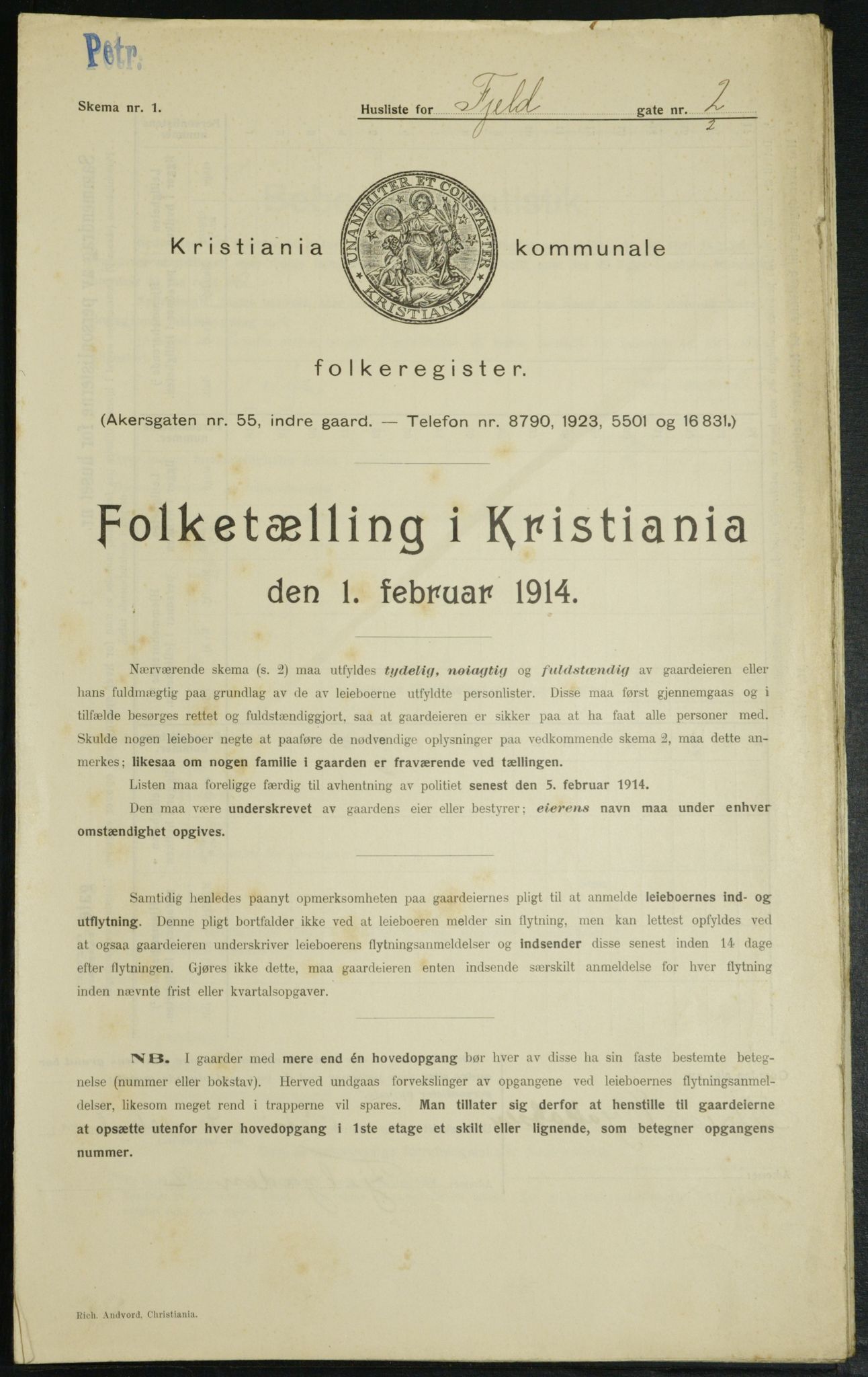 OBA, Kommunal folketelling 1.2.1914 for Kristiania, 1914, s. 24442